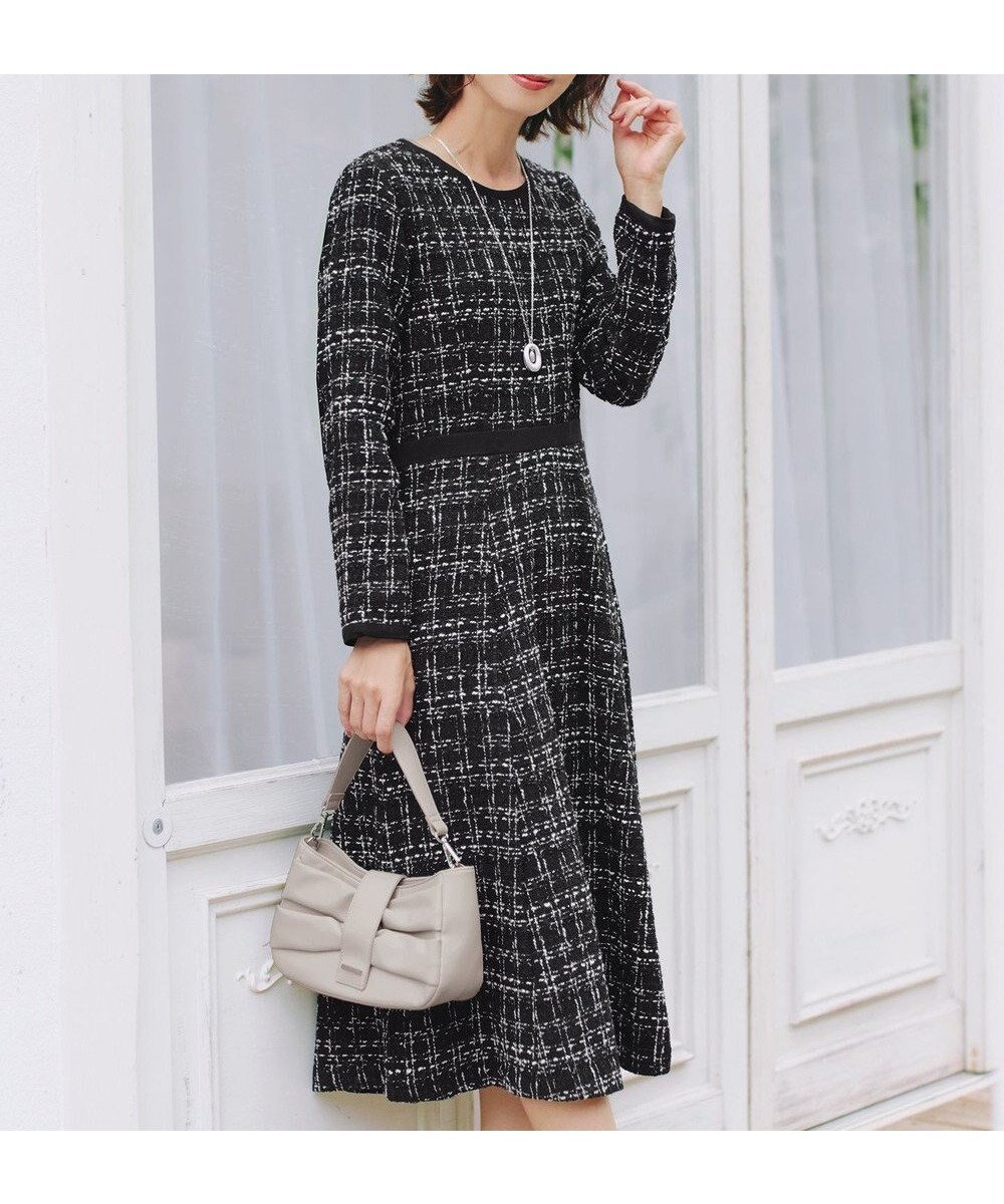 【ティアクラッセ/Tiaclasse】の【安田美沙子さん着用・新色追加】配色ツイードワンピース 人気、トレンドファッション・服の通販 founy(ファニー) 　ファッション　Fashion　レディースファッション　Fashion for Women　ワンピース　Dresses　アクセサリー　Fashion Accessories　ウォッシャブル　Machine Washable　オケージョン　Occasion Wear　春　Spring　洗える　Machine Washable　秋　Autumn　カーディガン　Cardigan, Knitwear　シューズ　Shoes, Footwear　チュニック　Tunic, Long Top　ツイード　Twill, Twill Weave　長袖　Long Sleeve, Full Sleeve　フィット　Fit, Slim Fit　フレア　Flare, Flared　ポケット　Pocket, Pocket Detail　無地　Plain, Solid Color　リップ　Lip, Lip Motif　冬　Winter / This Winter　A/W・秋冬　Autumn/Winter　再入荷　Restock / Back in Stock　エレガント 上品　Elegant　セレモニー　Ceremony　新作・新入荷　New Arrivals / New In　 other-1|ID: prp329100004877144 ipo3291000000036380520
