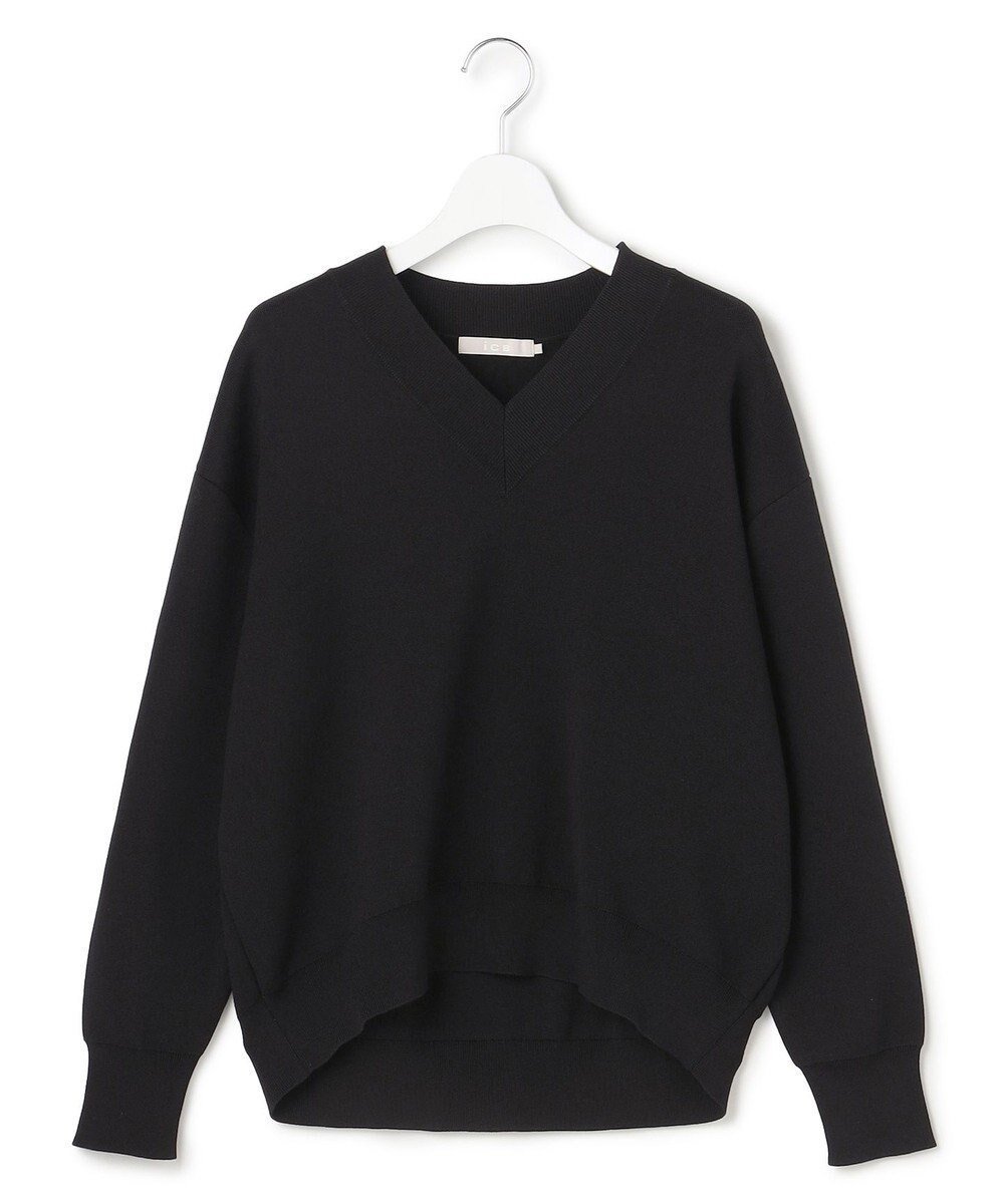 【アイシービー/iCB】のコットンポリエステルスムース Vネックニット インテリア・キッズ・メンズ・レディースファッション・服の通販 founy(ファニー) 　ファッション　Fashion　レディースファッション　Fashion for Women　トップス・カットソー　Cut & Sew Tops　ニット　Knit Tops & Sweaters　Vネックトップス　V-Neck Tops / V-Cut Neckline Shirts　春　Spring　カーディガン　Cardigan, Knitwear　コンパクト　Compact, Small Size　今季　This Season, Current Season　セーター　Sweater, Knitwear　人気　Popular, Best Seller　フォルム　Silhouette, Form　ボトム　Bottoms, Lower Wear　S/S・春夏　SS, Spring/Summer, Warm Season　夏　Summer　エレガント 上品　Elegant　2026年　2026　ブラック|ID: prp329100004877167 ipo3291000000036380779