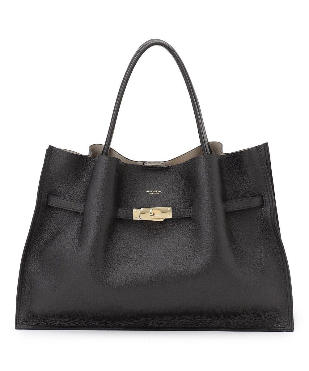 【23区/NIJYUSANKU】のVIOLAd ORO イタリアンWフェイスレザー ラージ トートバッグ インテリア・キッズ・メンズ・レディースファッション・服の通販 founy(ファニー) 　ファッション　Fashion　レディースファッション　Fashion for Women　バッグ　Bags　2025年　2025　2025-2026秋冬・A/W　Autumn/Winter 2025–26 AW25–26　イタリア　Italy　フェイス　Face, Facial Design　フロント　Front, Front Design　エレガント 上品　Elegant　ブラック系|ID: prp329100004877402 ipo3291000000036383689