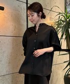 【アンフィーロ 自由区/UNFILO】のサテン バンドカラーシャツ 人気、トレンドファッション・服の通販 founy(ファニー) ファッション Fashion レディースファッション Fashion for Women トップス・カットソー Cut & Sew Tops シャツ・ブラウス・オフィスカジュアル Elegant Blouses & Button-Ups おすすめ Recommended / Our Picks カフス Cuff Design サテン Satin, Glossy Fabric シルク Silk, 100% Silk ストレッチ Stretch, Stretchy Fabric ドレープ Drape, Draping Fabric A/W・秋冬 Autumn/Winter 羽織 Haori, Light Jacket thumbnail ブラック|ID: prp329100004877404 ipo3291000000036383699