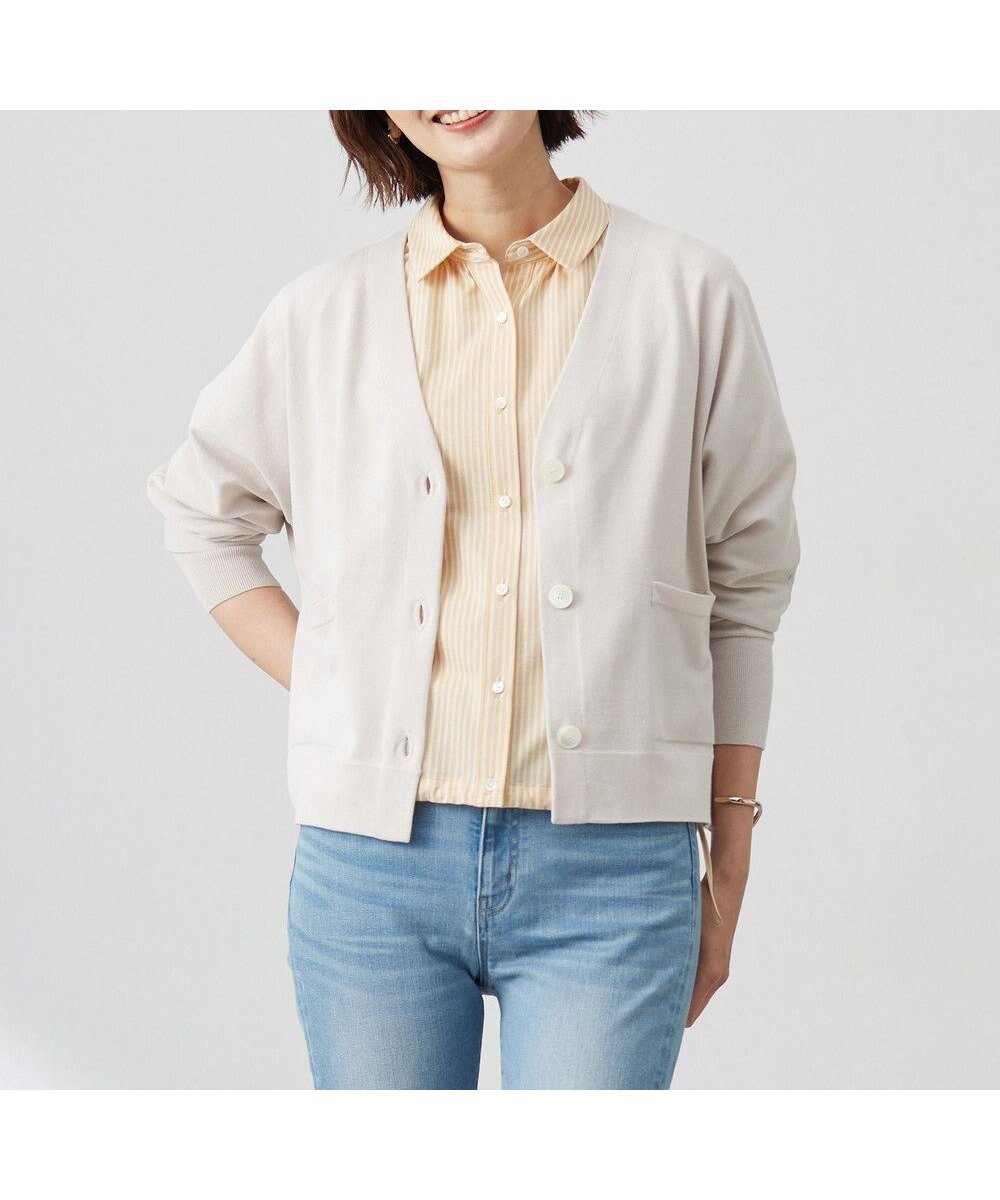 【ジェイ プレス/J.PRESS】の【洗える】Cotton Acetate ドルマンスリーブ カーディガン インテリア・キッズ・メンズ・レディースファッション・服の通販 founy(ファニー) 　ファッション　Fashion　レディースファッション　Fashion for Women　トップス・カットソー　Cut & Sew Tops　カーディガン・羽織り　Layered Style Cardigans　おすすめ　Recommended / Our Picks　カーディガン　Cardigan, Knitwear　コンパクト　Compact, Small Size　ドレープ　Drape, Draping Fabric　夏　Summer　春　Spring　S/S・春夏　SS, Spring/Summer, Warm Season　洗える　Machine Washable　ベージュ系|ID: prp329100004877424 ipo3291000000036383825