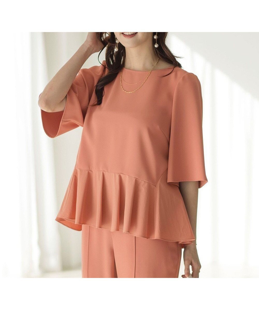 【エニィ スィス/any SiS】の【撥水・接触冷感・UVカット】コンフォートイージーペプラム ブラウス インテリア・キッズ・メンズ・レディースファッション・服の通販 founy(ファニー) 　ファッション　Fashion　レディースファッション　Fashion for Women　トップス・カットソー　Cut & Sew Tops　シャツ・ブラウス・オフィスカジュアル　Elegant Blouses & Button-Ups　イエロー　Yellow　オレンジ　Orange　春　Spring　秋　Autumn　コンビ　Combo, Combination Style　ストレッチ　Stretch, Stretchy Fabric　デニム　Denim, Jeans Material　バランス　Balance, Style Balance　ベーシック　Basic, Essential　ペプラム　Peplum, Flared Hem　ボトム　Bottoms, Lower Wear　モノトーン　Monotone, Black and White　ロング　Long, Long-Length　ワイド　Wide, Wide Fit　S/S・春夏　SS, Spring/Summer, Warm Season　おすすめ　Recommended / Our Picks　夏　Summer　新作・新入荷　New Arrivals / New In　オレンジ|ID: prp329100004877428 ipo3291000000036383853