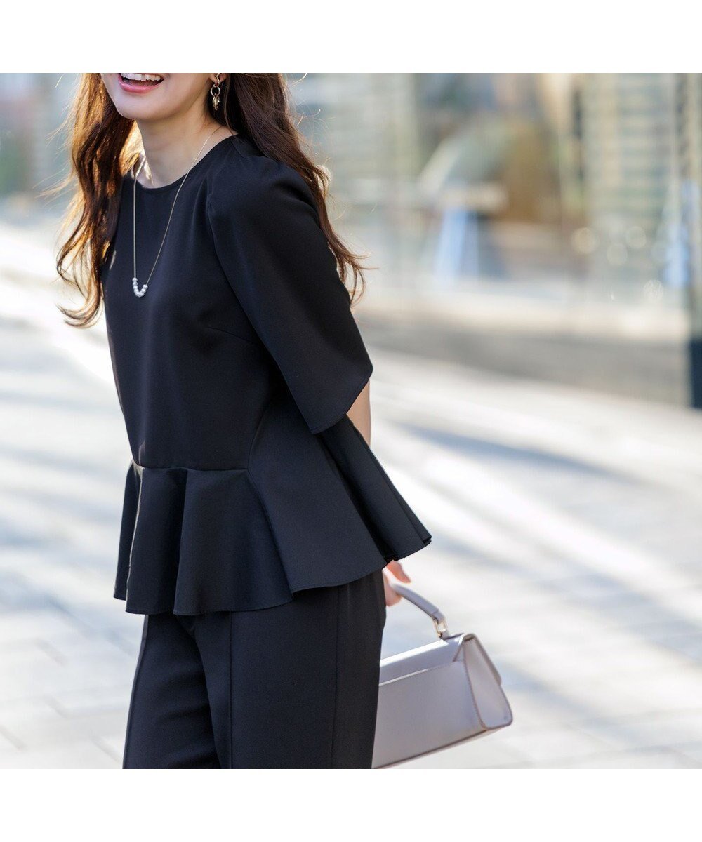 【エニィ スィス/any SiS】の【撥水・接触冷感・UVカット】コンフォートイージーペプラム ブラウス インテリア・キッズ・メンズ・レディースファッション・服の通販 founy(ファニー) 　ファッション　Fashion　レディースファッション　Fashion for Women　トップス・カットソー　Cut & Sew Tops　シャツ・ブラウス・オフィスカジュアル　Elegant Blouses & Button-Ups　イエロー　Yellow　オレンジ　Orange　春　Spring　秋　Autumn　コンビ　Combo, Combination Style　ストレッチ　Stretch, Stretchy Fabric　デニム　Denim, Jeans Material　バランス　Balance, Style Balance　ベーシック　Basic, Essential　ペプラム　Peplum, Flared Hem　ボトム　Bottoms, Lower Wear　モノトーン　Monotone, Black and White　ロング　Long, Long-Length　ワイド　Wide, Wide Fit　S/S・春夏　SS, Spring/Summer, Warm Season　おすすめ　Recommended / Our Picks　夏　Summer　新作・新入荷　New Arrivals / New In　ブラック|ID: prp329100004877428 ipo3291000000036383855