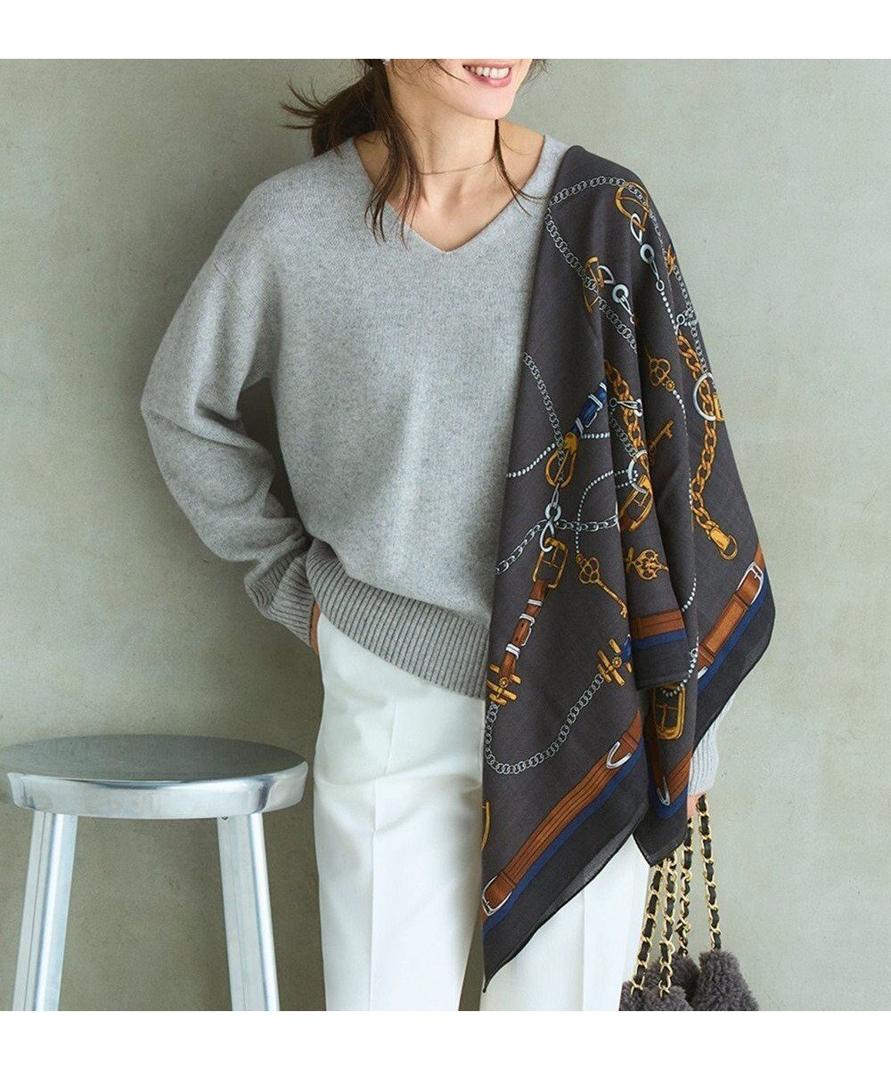 【23区/NIJYUSANKU】の【好評につき追加/Oggi・LEE掲載】ウール カシミヤ ストール インテリア・キッズ・メンズ・レディースファッション・服の通販 founy(ファニー) 　雑誌掲載アイテム　Magazine Picks & Fashion Features　ファッション雑誌　Fashion Magazines　リー　LEE　ファッジ　FUDGE　オッジ　Oggi　ファッション　Fashion　レディースファッション　Fashion for Women　10月号　October Issue　1月号　January Issue　2025年　2025　2025-2026秋冬・A/W　Autumn/Winter 2025–26 AW25–26　2月号　February Issue, Feb. Edition　クール　Cool, Chic　ショール　Shawl, Wrap　ストール　Stole, Wrap　プリント　Print, Printed Pattern　ロング　Long, Long-Length　夏　Summer　S/S・春夏　SS, Spring/Summer, Warm Season　A/W・秋冬　Autumn/Winter　雑誌　Magazine, Fashion Magazine　グレー系|ID: prp329100004877429 ipo3291000000036383858