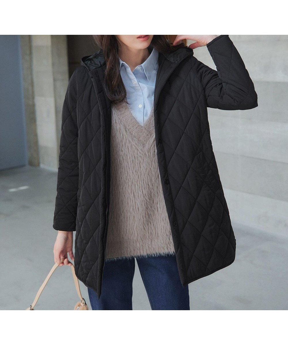 【ティアクラッセ/Tiaclasse】の【安田美沙子さん着用・新色追加】中綿キルティングコート インテリア・キッズ・メンズ・レディースファッション・服の通販 founy(ファニー) 　ファッション　Fashion　レディースファッション　Fashion for Women　アウター　Coat / Outerwear Collection　コート・ロングコート・ピーコート　Long Coats, Peacoats & More　レディースジャケット・軽アウター　Jackets　アクセサリー　Fashion Accessories　ウォッシャブル　Machine Washable　春　Spring　洗える　Machine Washable　秋　Autumn　キルティング　Quilted, Quilting　キルト　Quilt, Quilted Fabric　コンパクト　Compact, Small Size　シューズ　Shoes, Footwear　ジャケット　Jacket, Outerwear　タフタ　Taffeta, Structured Fabric　ダウン　Down, Puffer　トレンド　Trend, Trending Now　定番　Standard, Basic Item　長袖　Long Sleeve, Full Sleeve　ポケット　Pocket, Pocket Detail　ミドル　Middle Length, Mid Height　冬　Winter / This Winter　A/W・秋冬　Autumn/Winter　再入荷　Restock / Back in Stock　エレガント 上品　Elegant　新作・新入荷　New Arrivals / New In　ブラック|ID: prp329100004877882 ipo3291000000036388006