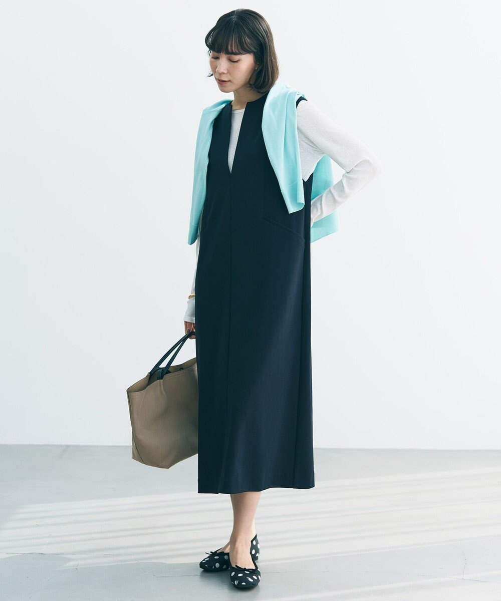 【アンフィーロ 自由区/UNFILO】のBEAUTY MOVE キーネック ジャンスカ インテリア・キッズ・メンズ・レディースファッション・服の通販 founy(ファニー) 　ファッション　Fashion　レディースファッション　Fashion for Women　スカート　Skirts　インナー　Innerwear　春　Spring　吸水　Absorbent, Quick-Dry　ジャケット　Jacket, Outerwear　ジョーゼット　Georgette, Semi-Sheer Fabric　ストレッチ　Stretch, Stretchy Fabric　ストレート　Straight, Straight Cut　スニーカー　Sneakers, Trainers　スリット　Slit, Slit Detail　フラット　Flat, Flat Shoes　ポケット　Pocket, Pocket Detail　楽ちん　Easy Fit, Comfortable　ワイド　Wide, Wide Fit　S/S・春夏　SS, Spring/Summer, Warm Season　夏　Summer　エレガント 上品　Elegant　新作・新入荷　New Arrivals / New In　ネイビー|ID: prp329100004879249 ipo3291000000036408257