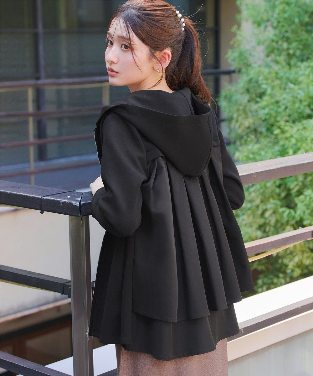 【ティアクラッセ/Tiaclasse】の異素材ドッキングフーディー インテリア・キッズ・メンズ・レディースファッション・服の通販 founy(ファニー) 　ファッション　Fashion　レディースファッション　Fashion for Women　アウター　Coat / Outerwear Collection　コート・ロングコート・ピーコート　Long Coats, Peacoats & More　レディースジャケット・軽アウター　Jackets　アクセサリー　Fashion Accessories　カーディガン　Cardigan, Knitwear　シンプル　Simple, Minimal　ジャケット　Jacket, Outerwear　チュニック　Tunic, Long Top　バランス　Balance, Style Balance　フラット　Flat, Flat Shoes　フレア　Flare, Flared　フロント　Front, Front Design　ポケット　Pocket, Pocket Detail　A/W・秋冬　Autumn/Winter　再入荷　Restock / Back in Stock　新作・新入荷　New Arrivals / New In　ブラック|ID: prp329100004879268 ipo3291000000036408431