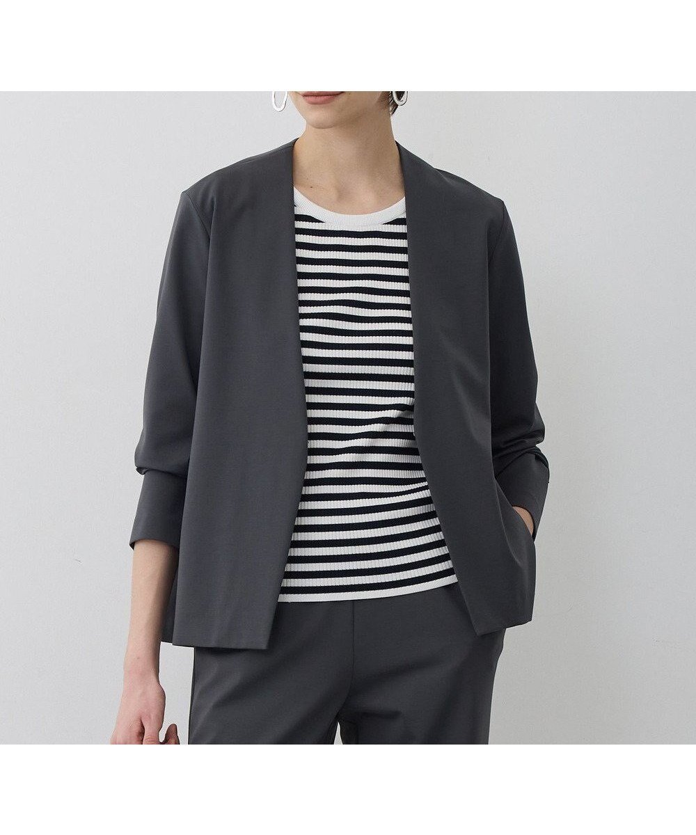 【アイシービー/iCB】のナイロンストレッチポンチ ノーカラージャケット インテリア・キッズ・メンズ・レディースファッション・服の通販 founy(ファニー) ファッション Fashion レディースファッション Fashion for Women アウター Coat / Outerwear Collection レディースジャケット・軽アウター Jackets ノーカラージャケット / シンプル上品コーデ Collarless Jackets 春 Spring カットソー Cut and Sewn Top カーディガン Cardigan, Knitwear ジャケット Jacket, Outerwear ストレッチ Stretch, Stretchy Fabric セットアップ Set-Up, Coordinated Outfit フレア Flare, Flared S/S・春夏 SS, Spring/Summer, Warm Season 夏 Summer エレガント 上品 Elegant セレモニー Ceremony 2026年 2026 チャコール|ID: prp329100004880102 ipo3291000000036417011