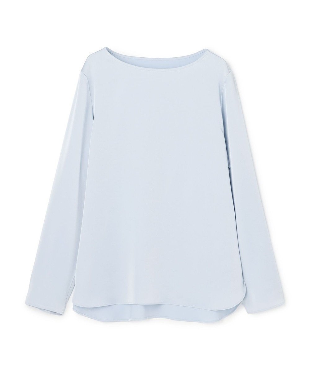 【アンフィーロ 自由区/UNFILO】のサテン レイヤードブラウス インテリア・キッズ・メンズ・レディースファッション・服の通販 founy(ファニー) 　ファッション　Fashion　レディースファッション　Fashion for Women　トップス・カットソー　Cut & Sew Tops　シャツ・ブラウス・オフィスカジュアル　Elegant Blouses & Button-Ups　インナー　Innerwear　サテン　Satin, Glossy Fabric　シンプル　Simple, Minimal　スウェット / スエット　Sweatshirt, Sweatwear　ストレッチ　Stretch, Stretchy Fabric　デコルテ　Décolleté, Neckline　バランス　Balance, Style Balance　ラウンド　Round, Round Neck　A/W・秋冬　Autumn/Winter　エレガント 上品　Elegant　新作・新入荷　New Arrivals / New In　アイスブルー|ID: prp329100004881054 ipo3291000000036432233