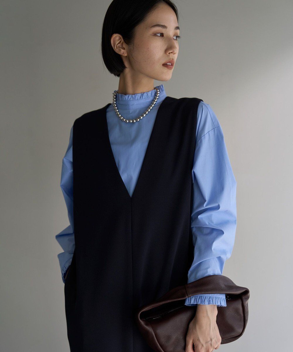 【アンフィーロ 自由区/UNFILO】のフリルネックシャツ インテリア・キッズ・メンズ・レディースファッション・服の通販 founy(ファニー) ファッション Fashion レディースファッション Fashion for Women トップス・カットソー Cut & Sew Tops シャツ・ブラウス・オフィスカジュアル Elegant Blouses & Button-Ups おすすめ Recommended / Our Picks フリル Frill, Ruffle ミックス Mix, Mixed Style 抗菌 Antibacterial, Bacteria-Resistant A/W・秋冬 Autumn/Winter ブルー|ID: prp329100004881058 ipo3291000000036432268