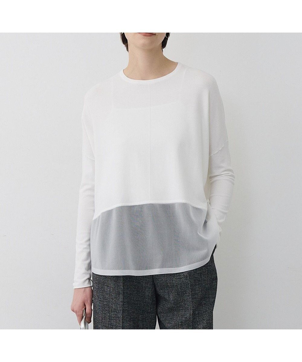【アイシービー/iCB】のヴィスコースワイド シアーコンビプルオーバー インテリア・キッズ・メンズ・レディースファッション・服の通販 founy(ファニー) 　ファッション　Fashion　レディースファッション　Fashion for Women　トップス・カットソー　Cut & Sew Tops　ニット　Knit Tops & Sweaters　カジュアルプルオーバー・ニットトップス　Pullovers & Knit Tops / Casual Pullovers　インナー　Innerwear　春　Spring　シアー　Sheer, See-Through　シンプル　Simple, Minimal　ジャケット　Jacket, Outerwear　ストレッチ　Stretch, Stretchy Fabric　セーター　Sweater, Knitwear　フォルム　Silhouette, Form　S/S・春夏　SS, Spring/Summer, Warm Season　夏　Summer　2026年　2026　オフホワイト|ID: prp329100004881069 ipo3291000000036432359