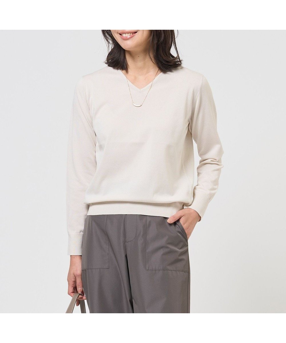 【ジェイ プレス/J.PRESS】の【着回し力抜群・オンオフ使える】HIGH GAUGE BASIC Vネック ニット インテリア・キッズ・メンズ・レディースファッション・服の通販 founy(ファニー) 　ファッション　Fashion　レディースファッション　Fashion for Women　トップス・カットソー　Cut & Sew Tops　ニット　Knit Tops & Sweaters　Vネックトップス　V-Neck Tops / V-Cut Neckline Shirts　イエロー　Yellow　インナー　Innerwear　春　Spring　ジャケット　Jacket, Outerwear　セーター　Sweater, Knitwear　デコルテ　Décolleté, Neckline　人気　Popular, Best Seller　ベーシック　Basic, Essential　ローズ　Rose, Rose Motif　A/W・秋冬　Autumn/Winter　S/S・春夏　SS, Spring/Summer, Warm Season　夏　Summer　ライトベージュ系|ID: prp329100004881072 ipo3291000000036432377