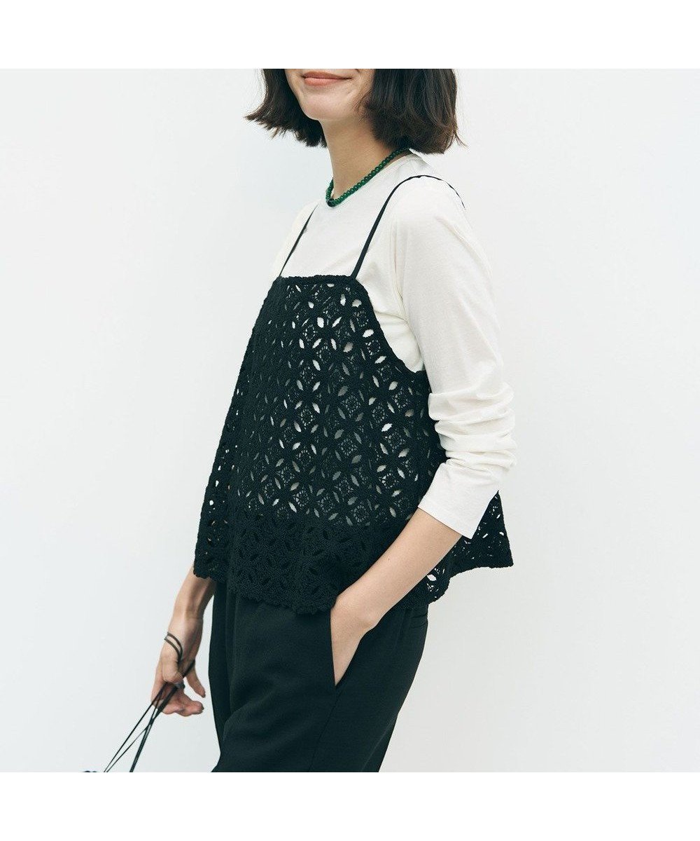 【アンフィーロ 自由区/UNFILO】の【2点セット】ラッセルレース キャミレイヤード Tシャツ インテリア・キッズ・メンズ・レディースファッション・服の通販 founy(ファニー) ファッション Fashion レディースファッション Fashion for Women トップス・カットソー Cut & Sew Tops キャミソール&ノースリーブ Camisoles & Sleeveless Tops シャツ・ブラウス・オフィスカジュアル Elegant Blouses & Button-Ups ロングTシャツ・Tシャツ Longline T-Shirts & Tees カットソー・ベーシックTシャツ Cut-and-Sewn Tops / Stretch Tees & Basics インナー Innerwear 春 Spring かぎ針 Crochet カットソー Cut and Sewn Top キャミソール Camisole, Spaghetti Strap Top クロップド Cropped, Short Length シアー Sheer, See-Through ストレッチ Stretch, Stretchy Fabric トレンド Trend, Trending Now フィット Fit, Slim Fit ラッセル Raschel, Raschel Lace レーシー Lacy, Lace-Like レース Lace, Lace Fabric S/S・春夏 SS, Spring/Summer, Warm Season 夏 Summer ブラック|ID: prp329100004881094 ipo3291000000036432532