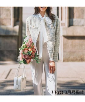 【23区/NIJYUSANKU】の【VERY掲載】GIOLICAツイード ジャケット 人気、トレンドファッション・服の通販 founy(ファニー) 雑誌掲載アイテム Magazine Picks & Fashion Features ファッション雑誌 Fashion Magazines ヴェリィ VERY ファッション Fashion レディースファッション Fashion for Women アウター Coat / Outerwear Collection レディースジャケット・軽アウター Jackets イタリア Italy インナー Innerwear クラシカル Classical, Vintage-Inspired クラシック Classic, Timeless Style コンパクト Compact, Small Size 3月号 March Issue ショルダー Shoulder, Shoulder Strap ジャケット Jacket, Outerwear 雑誌 Magazine, Fashion Magazine ツイード／ツィード Choker, Choker Necklace ツイード Twill, Twill Weave デニム Denim, Jeans Material なめらか Smooth, Silky Texture ハイネック High Neck, Mock Neck フォルム Silhouette, Form フォーマル Formal, Dressy フランス France, French フリンジ Fringe, Tassel ボトム Bottoms, Lower Wear ミックス Mix, Mixed Style モダン Modern, Contemporary モノトーン Monotone, Black and White リュクス Luxury, Elegant, High-End, Chic |ID:prp329100004881100