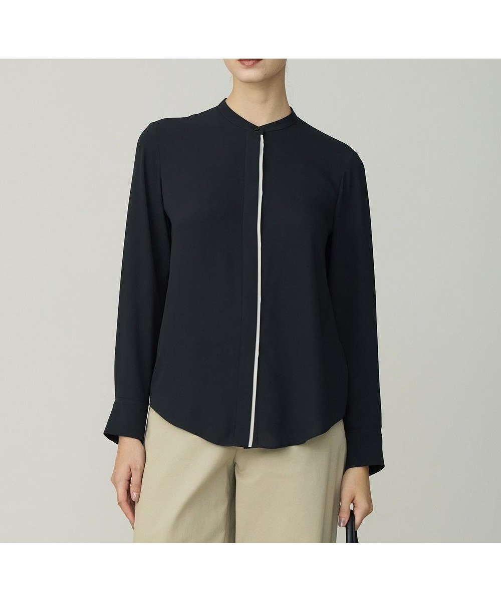 【アイシービー/iCB】の【新色追加・WEB限定カラーあり】BackSatinAmunzen バンドカラーブラウス インテリア・キッズ・メンズ・レディースファッション・服の通販 founy(ファニー) 　ファッション　Fashion　レディースファッション　Fashion for Women　トップス・カットソー　Cut & Sew Tops　シャツ・ブラウス・オフィスカジュアル　Elegant Blouses & Button-Ups　インナー　Innerwear　サテン　Satin, Glossy Fabric　ストライプ　Stripe, Striped Pattern　スーツ　Suit, Formalwear　チェーン　Chain, Chain Strap　定番　Standard, Basic Item　人気　Popular, Best Seller　ハイネック　High Neck, Mock Neck　プリント　Print, Printed Pattern　A/W・秋冬　Autumn/Winter　セレモニー　Ceremony　ビジネス 仕事 通勤　Business / Work / Commuting　2025年　2025　2025-2026秋冬・A/W　Autumn/Winter 2025–26 AW25–26　ブラック|ID: prp329100004881158 ipo3291000000036432957