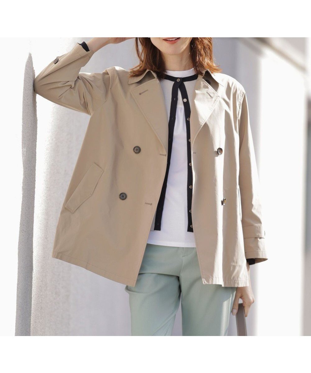 【ジェイ プレス/J.PRESS】の【洗える・撥水】ポリアーティローザ ダブル トレンチコート インテリア・キッズ・メンズ・レディースファッション・服の通販 founy(ファニー) 　ファッション　Fashion　レディースファッション　Fashion for Women　アウター　Coat / Outerwear Collection　コート・ロングコート・ピーコート　Long Coats, Peacoats & More　レディースジャケット・軽アウター　Jackets　トレンチコート / 春秋の定番アウター　Trench Coats　インナー　Innerwear　春　Spring　洗える　Machine Washable　ギャザー　Gathered, Ruffled　ギンガム　Gingham, Gingham Fabric　コンパクト　Compact, Small Size　軽量　Lightweight, Ultra Light　ジャケット　Jacket, Outerwear　ダブル　Double, Double-Breasted　チェック　Check, Plaid, Tartan　トレンド　Trend, Trending Now　バランス　Balance, Style Balance　無地　Plain, Solid Color　ロング　Long, Long-Length　ワイド　Wide, Wide Fit　S/S・春夏　SS, Spring/Summer, Warm Season　夏　Summer　モカ系|ID: prp329100004881179 ipo3291000000036433133