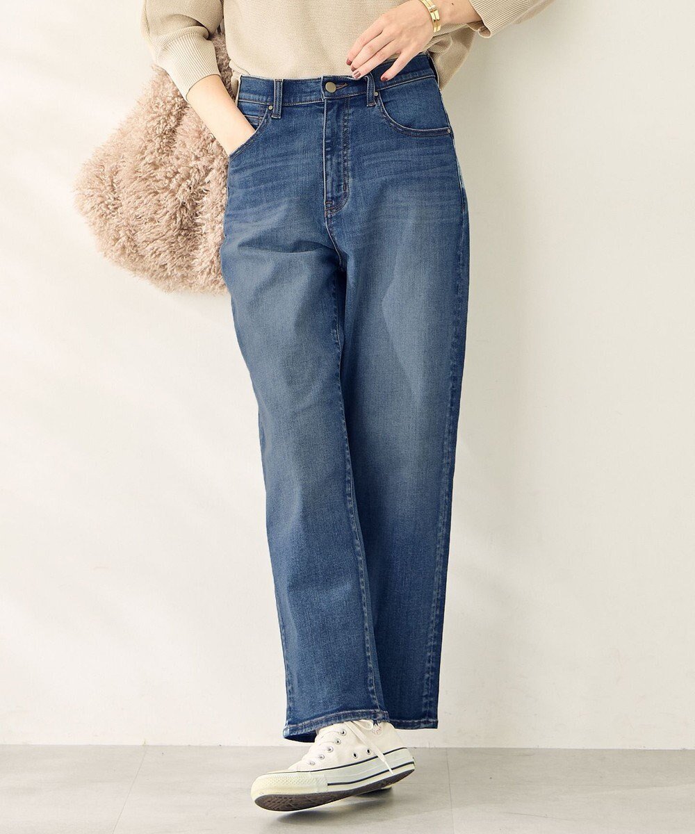 【エニー/ANY】の【ウエストゴム】ストレートワイドデニム インテリア・キッズ・メンズ・レディースファッション・服の通販 founy(ファニー) 　ファッション　Fashion　レディースファッション　Fashion for Women　パンツ　Pants & Trousers　デニムパンツ・ジーンズ・美脚デニム　Denim Jeans & Pants　ギャザー　Gathered, Ruffled　ストレッチ　Stretch, Stretchy Fabric　スマホ　Smartphone, Mobile Device　テーパード　Tapered, Tapered Pants　デニム　Denim, Jeans Material　ポケット　Pocket, Pocket Detail　楽ちん　Easy Fit, Comfortable　ワイド　Wide, Wide Fit　A/W・秋冬　Autumn/Winter　S/S・春夏　SS, Spring/Summer, Warm Season　再入荷　Restock / Back in Stock　夏　Summer　フェードインディゴ|ID: prp329100004881185 ipo3291000000036433174