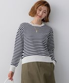 【23区/NIJYUSANKU】の【Oggi掲載】コットンギマ クルーネック ニット オフ×ネイビー系|ID: prp329100004881188 ipo3291000000036433188