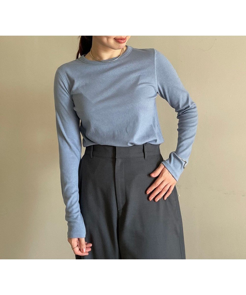【アンフィーロ 自由区/UNFILO】のコットンカシミヤ クルーネックカットソー インテリア・キッズ・メンズ・レディースファッション・服の通販 founy(ファニー) ファッション Fashion レディースファッション Fashion for Women トップス・カットソー Cut & Sew Tops シャツ・ブラウス・オフィスカジュアル Elegant Blouses & Button-Ups ロングTシャツ・Tシャツ Longline T-Shirts & Tees カットソー・ベーシックTシャツ Cut-and-Sewn Tops / Stretch Tees & Basics カットソー Cut and Sewn Top コンパクト Compact, Small Size ストレッチ Stretch, Stretchy Fabric テレコ Ribbed, Rib Stitch バランス Balance, Style Balance フィット Fit, Slim Fit ベーシック Basic, Essential A/W・秋冬 Autumn/Winter スモーキーブルー|ID: prp329100004881194 ipo3291000000036433233