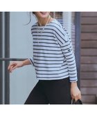 【23区/NIJYUSANKU】の【洗える】Armor-lux スムース クロップド ボーダー カットソー オフ×オリーブ|ID: prp329100004881209 ipo3291000000036433327