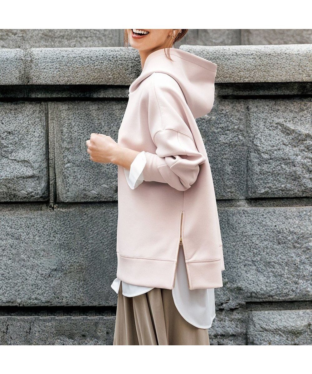 【アンフィーロ 自由区/UNFILO】のBEAUTY FORM JERSEY サイドZIP フーディ インテリア・キッズ・メンズ・レディースファッション・服の通販 founy(ファニー) 　ファッション　Fashion　レディースファッション　Fashion for Women　トップス・カットソー　Cut & Sew Tops　レディースパーカー・カジュアルフーディー　Casual Hoodies & Sweatshirts　インナー　Innerwear　軽量　Lightweight, Ultra Light　ストレッチ　Stretch, Stretchy Fabric　ダウン　Down, Puffer　パーカー　Hoodie, Parka　フォルム　Silhouette, Form　メタル　Metal, Metal Parts　リラックス　Relax, Relaxed Fit　冬　Winter / This Winter　A/W・秋冬　Autumn/Winter　エレガント 上品　Elegant　新作・新入荷　New Arrivals / New In　ピンク|ID: prp329100004881217 ipo3291000000036433395