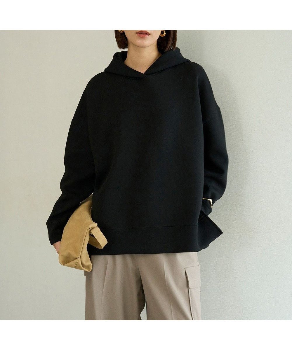 【アンフィーロ 自由区/UNFILO】のBEAUTY FORM JERSEY サイドZIP フーディ インテリア・キッズ・メンズ・レディースファッション・服の通販 founy(ファニー) 　ファッション　Fashion　レディースファッション　Fashion for Women　トップス・カットソー　Cut & Sew Tops　レディースパーカー・カジュアルフーディー　Casual Hoodies & Sweatshirts　インナー　Innerwear　軽量　Lightweight, Ultra Light　ストレッチ　Stretch, Stretchy Fabric　ダウン　Down, Puffer　パーカー　Hoodie, Parka　フォルム　Silhouette, Form　メタル　Metal, Metal Parts　リラックス　Relax, Relaxed Fit　冬　Winter / This Winter　A/W・秋冬　Autumn/Winter　エレガント 上品　Elegant　新作・新入荷　New Arrivals / New In　ブラック|ID: prp329100004881217 ipo3291000000036433401