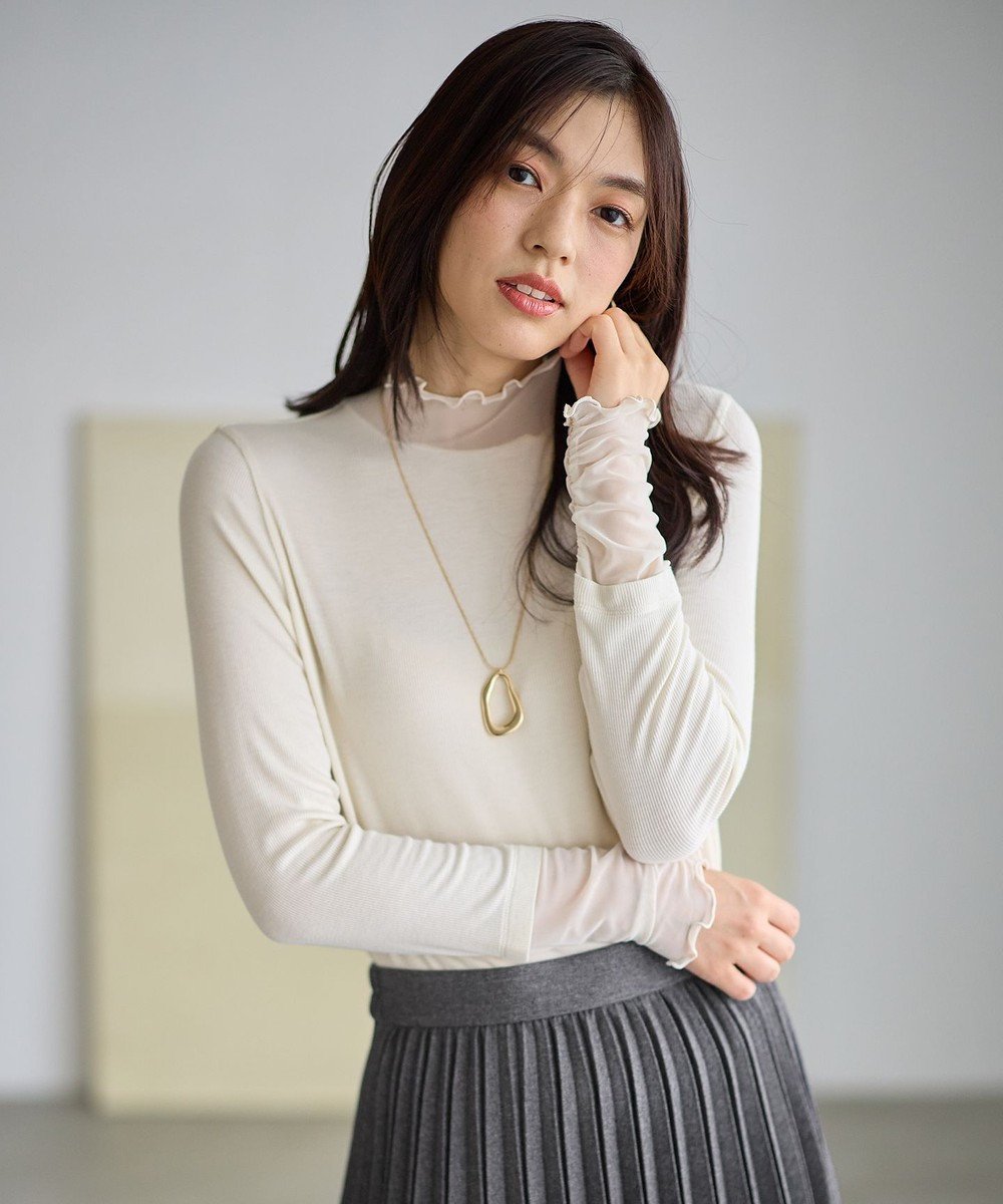 【エニー/ANY】の【新色追加】シアーコンビタートル 人気、トレンドファッション・服の通販 founy(ファニー) ファッション Fashion レディースファッション Fashion for Women トップス・カットソー Cut & Sew Tops シャツ・ブラウス・オフィスカジュアル Elegant Blouses & Button-Ups ロングTシャツ・Tシャツ Longline T-Shirts & Tees カットソー・ベーシックTシャツ Cut-and-Sewn Tops / Stretch Tees & Basics インナー Innerwear カットソー Cut and Sewn Top シアー Sheer, See-Through シャーリング Shirring, Ruched ストレッチ Stretch, Stretchy Fabric チュール Tulip, Tulip Motif ベーシック Basic, Essential A/W・秋冬 Autumn/Winter おすすめ Recommended / Our Picks other-1|ID: prp329100004881224 ipo3291000000036433439