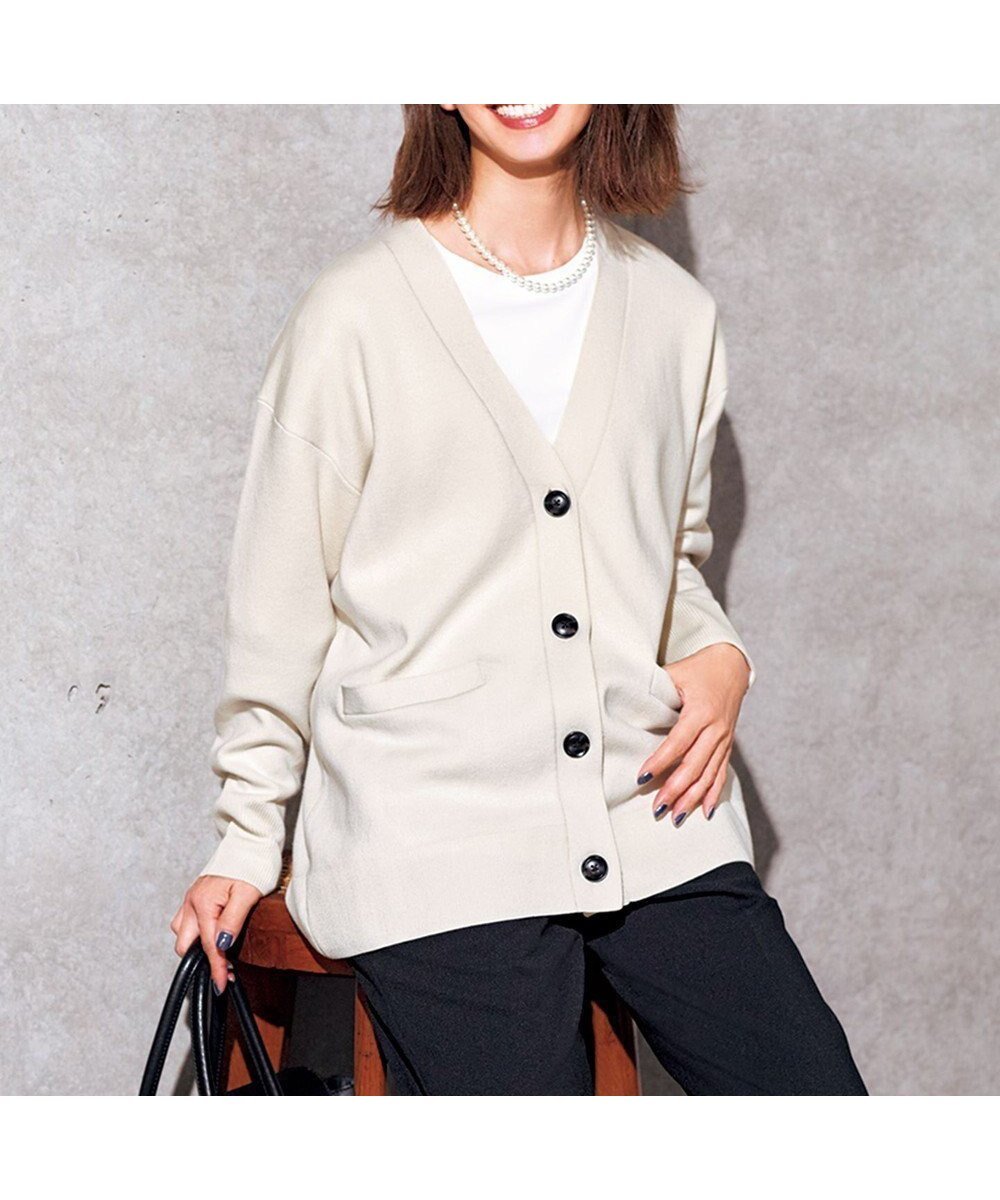 【アンフィーロ 自由区/UNFILO】の【野呂佳代さん着用】コットンカシミヤニット Vネックカーディガン インテリア・キッズ・メンズ・レディースファッション・服の通販 founy(ファニー) 　ファッション　Fashion　レディースファッション　Fashion for Women　トップス・カットソー　Cut & Sew Tops　ニット　Knit Tops & Sweaters　カーディガン・羽織り　Layered Style Cardigans　Vネックトップス　V-Neck Tops / V-Cut Neckline Shirts　ウォッシャブル　Machine Washable　カーディガン　Cardigan, Knitwear　抗菌　Antibacterial, Bacteria-Resistant　フィット　Fit, Slim Fit　フォルム　Silhouette, Form　リラックス　Relax, Relaxed Fit　冬　Winter / This Winter　A/W・秋冬　Autumn/Winter　エレガント 上品　Elegant　グレージュ|ID: prp329100004881232 ipo3291000000036433498