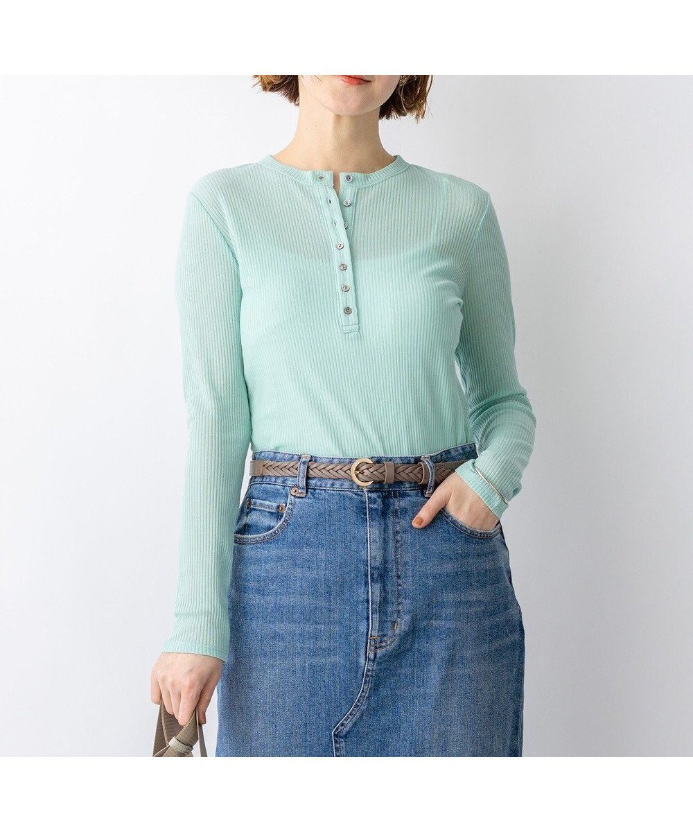 【23区/NIJYUSANKU】の【見上愛さん着用】シアーリブ レイヤード ロンTEE インテリア・キッズ・メンズ・レディースファッション・服の通販 founy(ファニー) ファッション Fashion レディースファッション Fashion for Women トップス・カットソー Cut & Sew Tops シャツ・ブラウス・オフィスカジュアル Elegant Blouses & Button-Ups ロングTシャツ・Tシャツ Longline T-Shirts & Tees カットソー・ベーシックTシャツ Cut-and-Sewn Tops / Stretch Tees & Basics イエロー Yellow インナー Innerwear 春 Spring カットソー Cut and Sewn Top シアー Sheer, See-Through シンプル Simple, Minimal トレンド Trend, Trending Now なめらか Smooth, Silky Texture 長袖 Long Sleeve, Full Sleeve S/S・春夏 SS, Spring/Summer, Warm Season 夏 Summer エレガント 上品 Elegant 2026年 2026 スモーキーグリーン系|ID: prp329100004881319 ipo3291000000036434127