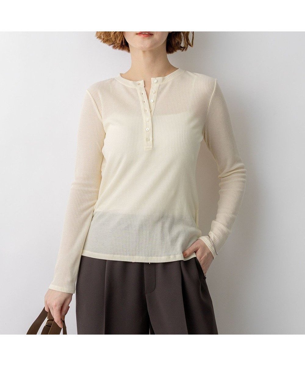 【23区/NIJYUSANKU】の【見上愛さん着用】シアーリブ レイヤード ロンTEE インテリア・キッズ・メンズ・レディースファッション・服の通販 founy(ファニー) ファッション Fashion レディースファッション Fashion for Women トップス・カットソー Cut & Sew Tops シャツ・ブラウス・オフィスカジュアル Elegant Blouses & Button-Ups ロングTシャツ・Tシャツ Longline T-Shirts & Tees カットソー・ベーシックTシャツ Cut-and-Sewn Tops / Stretch Tees & Basics イエロー Yellow インナー Innerwear 春 Spring カットソー Cut and Sewn Top シアー Sheer, See-Through シンプル Simple, Minimal トレンド Trend, Trending Now なめらか Smooth, Silky Texture 長袖 Long Sleeve, Full Sleeve S/S・春夏 SS, Spring/Summer, Warm Season 夏 Summer エレガント 上品 Elegant 2026年 2026 ライトイエロー系|ID: prp329100004881319 ipo3291000000036434141