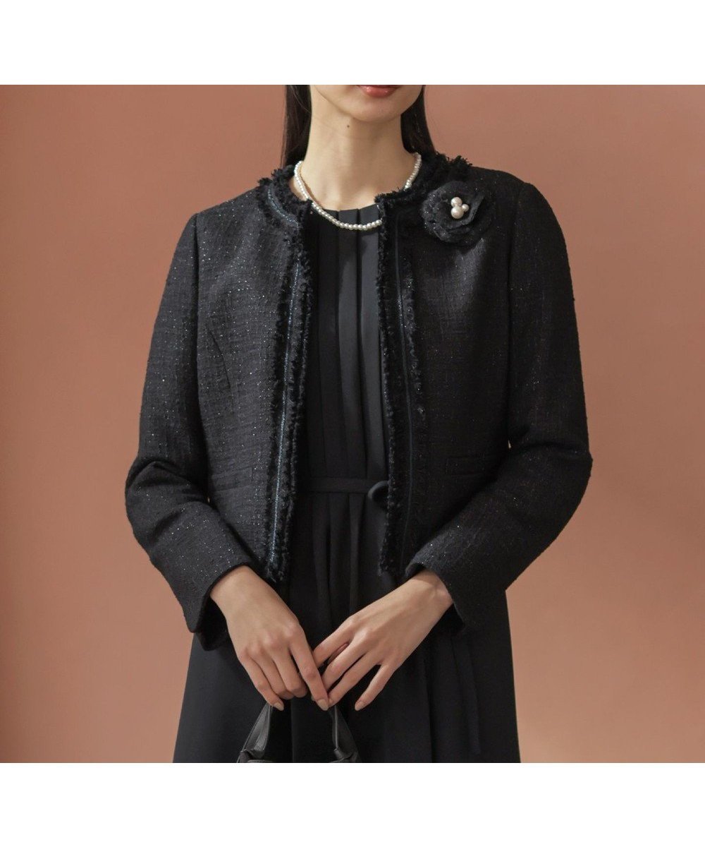 【組曲/KUMIKYOKU】の【KUMIKYOKU NAVY】ラメループモールツイード ジャケット インテリア・キッズ・メンズ・レディースファッション・服の通販 founy(ファニー) 　ファッション　Fashion　レディースファッション　Fashion for Women　アウター　Coat / Outerwear Collection　レディースジャケット・軽アウター　Jackets　ノーカラージャケット / シンプル上品コーデ　Collarless Jackets　コレクション　Collection, Seasonal Line　ジャケット　Jacket, Outerwear　スリット　Slit, Slit Detail　ツイード　Twill, Twill Weave　定番　Standard, Basic Item　フォルム　Silhouette, Form　フォーマル　Formal, Dressy　フリンジ　Fringe, Tassel　リボン　Ribbon, Bow　ループ　Loop, Loop Knit　A/W・秋冬　Autumn/Winter　2022年　2022　S/S・春夏　SS, Spring/Summer, Warm Season　2022-2023秋冬・A/W　Autumn/Winter 2022–23 AW22–23　夏　Summer　エレガント 上品　Elegant　ネイビー系|ID: prp329100004881371 ipo3291000000036434472