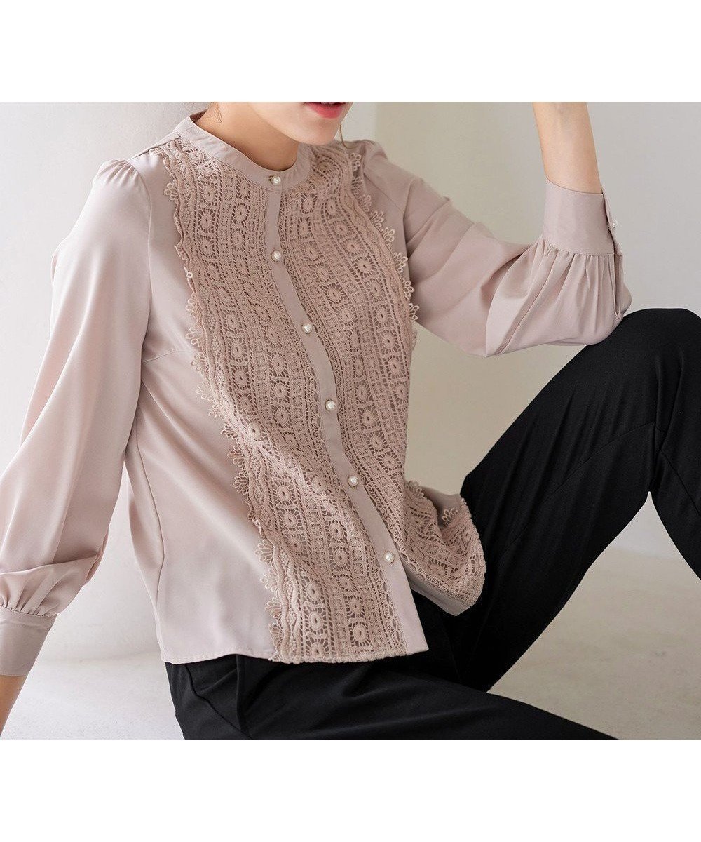 【ティアクラッセ/Tiaclasse】のレースブラウス インテリア・キッズ・メンズ・レディースファッション・服の通販 founy(ファニー) 　ファッション　Fashion　レディースファッション　Fashion for Women　トップス・カットソー　Cut & Sew Tops　シャツ・ブラウス・オフィスカジュアル　Elegant Blouses & Button-Ups　アクセサリー　Fashion Accessories　ウォッシャブル　Machine Washable　エレガント 上品　Elegant　春　Spring　洗える　Machine Washable　カーディガン　Cardigan, Knitwear　スリーブ　Sleeve, Long Sleeve / Short Sleeve　長袖　Long Sleeve, Full Sleeve　パール　Pearl, Pearl Accent　フェミニン　Feminine, Girly　ポケット　Pocket, Pocket Detail　レース　Lace, Lace Fabric　S/S・春夏　SS, Spring/Summer, Warm Season　再入荷　Restock / Back in Stock　夏　Summer　新作・新入荷　New Arrivals / New In　ビジネス 仕事 通勤　Business / Work / Commuting　ピンク|ID: prp329100004881373 ipo3291000000036434493
