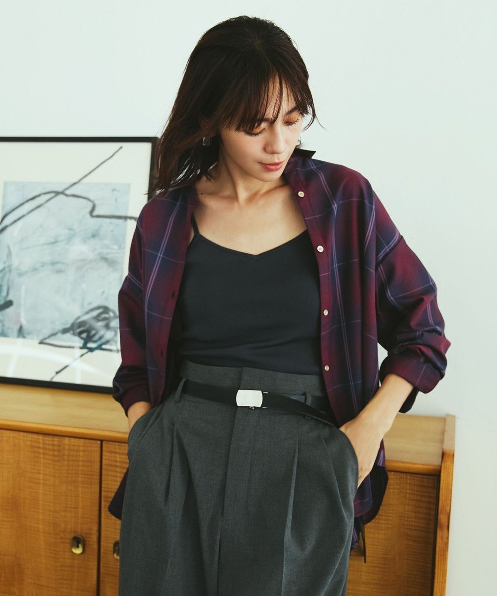 【エニー/ANY】のオンブレーチェックオーバーシャツ インテリア・キッズ・メンズ・レディースファッション・服の通販 founy(ファニー) 　ファッション　Fashion　レディースファッション　Fashion for Women　トップス・カットソー　Cut & Sew Tops　シャツ・ブラウス・オフィスカジュアル　Elegant Blouses & Button-Ups　インナー　Innerwear　スマホ　Smartphone, Mobile Device　チェック　Check, Plaid, Tartan　デニム　Denim, Jeans Material　バランス　Balance, Style Balance　ビスチェ　Bustier, Corset Top　フレア　Flare, Flared　プリーツ　Pleats, Pleated　ベスト　Vest, Waistcoat　羽織　Haori, Light Jacket　ロング　Long, Long-Length　A/W・秋冬　Autumn/Winter　再入荷　Restock / Back in Stock　おすすめ　Recommended / Our Picks　バーガンディ系|ID: prp329100004881386 ipo3291000000036434569
