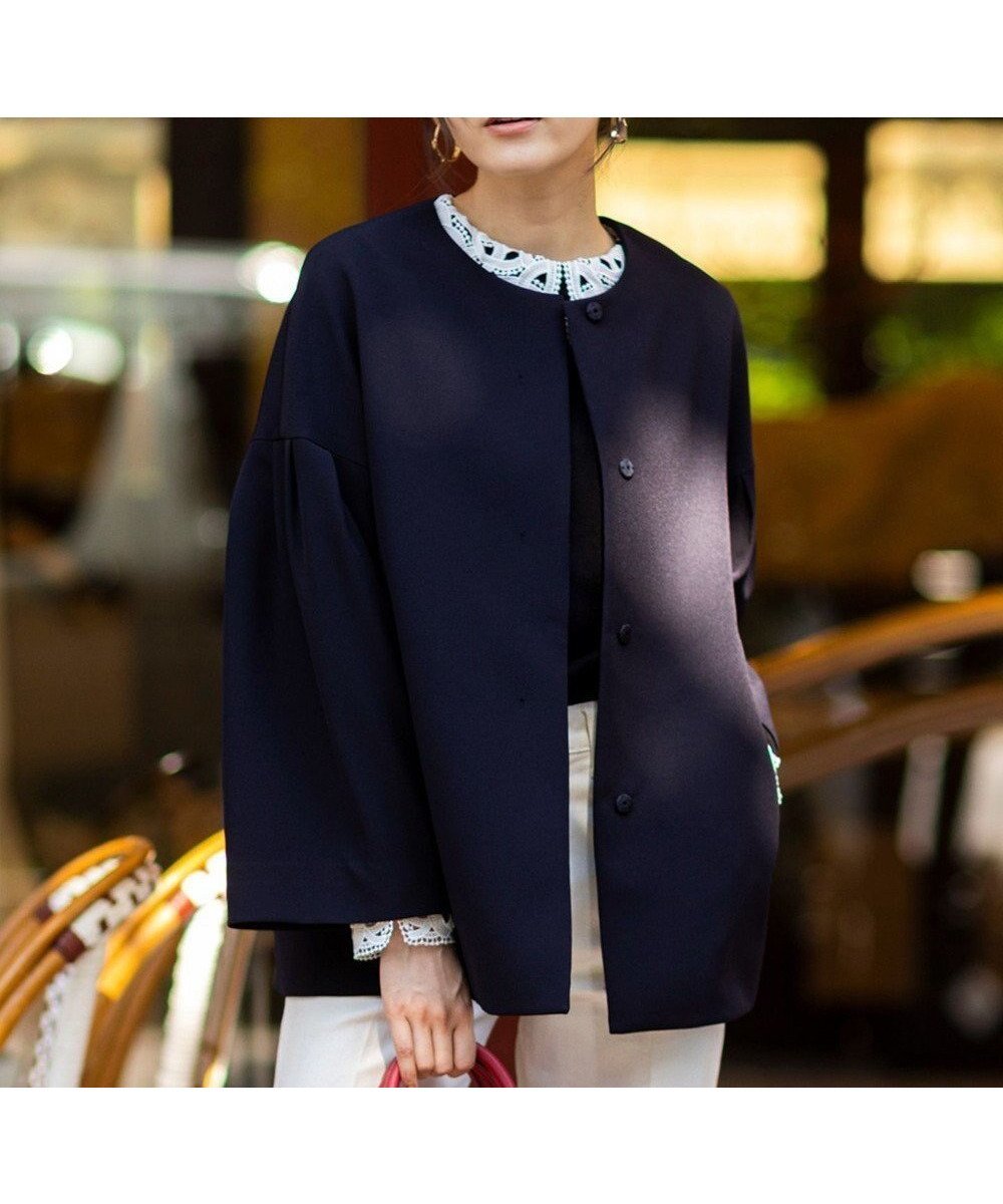 【エニィ スィス/any SiS】の【UVカット】セレモニードルマン ジャコット インテリア・キッズ・メンズ・レディースファッション・服の通販 founy(ファニー) 　ファッション　Fashion　レディースファッション　Fashion for Women　アウター　Coat / Outerwear Collection　コート・ロングコート・ピーコート　Long Coats, Peacoats & More　レディースジャケット・軽アウター　Jackets　インナー　Innerwear　春　Spring　ジャケット　Jacket, Outerwear　ストレッチ　Stretch, Stretchy Fabric　ミドル　Middle Length, Mid Height　S/S・春夏　SS, Spring/Summer, Warm Season　夏　Summer　エレガント 上品　Elegant　新作・新入荷　New Arrivals / New In　ネイビー|ID: prp329100004881404 ipo3291000000036434683