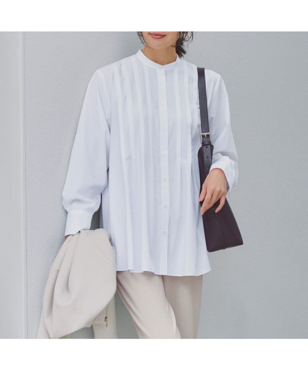 【アンフィーロ 自由区/UNFILO】の【セレモニー】バンドカラー タックブラウス インテリア・キッズ・メンズ・レディースファッション・服の通販 founy(ファニー) ファッション Fashion レディースファッション Fashion for Women トップス・カットソー Cut & Sew Tops シャツ・ブラウス・オフィスカジュアル Elegant Blouses & Button-Ups 春 Spring カフス Cuff Design 抗菌 Antibacterial, Bacteria-Resistant ドレープ Drape, Draping Fabric バランス Balance, Style Balance リラックス Relax, Relaxed Fit 楽ちん Easy Fit, Comfortable S/S・春夏 SS, Spring/Summer, Warm Season 夏 Summer セレモニー Ceremony オフ|ID: prp329100004881412 ipo3291000000036434732