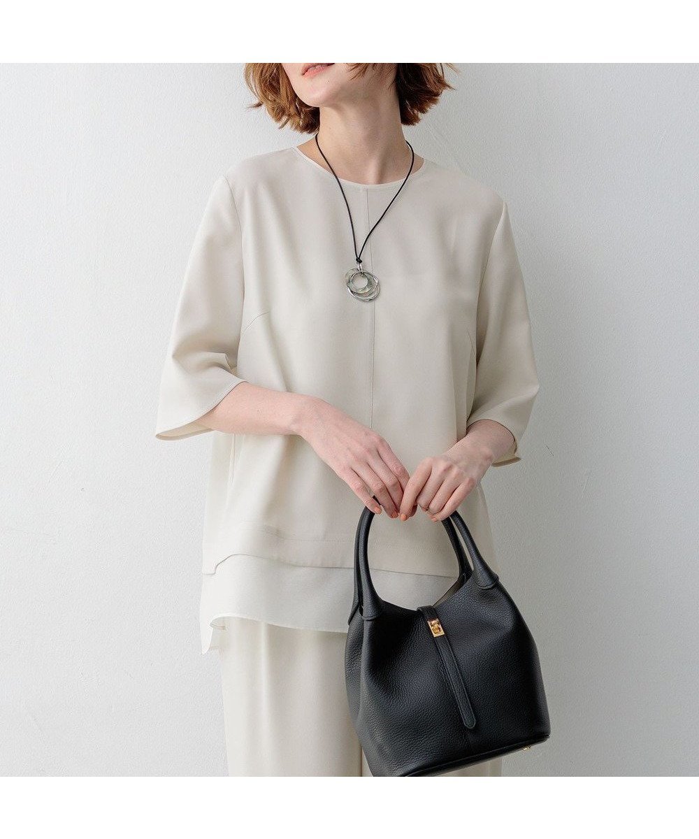 【23区/NIJYUSANKU】の【新色追加】ストレッチジョーゼット シアーコンビ カットソー インテリア・キッズ・メンズ・レディースファッション・服の通販 founy(ファニー) 　ファッション　Fashion　レディースファッション　Fashion for Women　トップス・カットソー　Cut & Sew Tops　シャツ・ブラウス・オフィスカジュアル　Elegant Blouses & Button-Ups　ロングTシャツ・Tシャツ　Longline T-Shirts & Tees　カットソー・ベーシックTシャツ　Cut-and-Sewn Tops / Stretch Tees & Basics　インナー　Innerwear　エレガント 上品　Elegant　春　Spring　カットソー　Cut and Sewn Top　シアー　Sheer, See-Through　シンプル　Simple, Minimal　ジャケット　Jacket, Outerwear　ジョーゼット　Georgette, Semi-Sheer Fabric　ストレッチ　Stretch, Stretchy Fabric　セットアップ　Set-Up, Coordinated Outfit　センター　Center, Center Line　リラックス　Relax, Relaxed Fit　ワイド　Wide, Wide Fit　S/S・春夏　SS, Spring/Summer, Warm Season　おすすめ　Recommended / Our Picks　夏　Summer　ビジネス 仕事 通勤　Business / Work / Commuting　ベージュ系|ID: prp329100004881445 ipo3291000000036434958