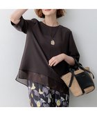 【23区/NIJYUSANKU】の【新色追加】ストレッチジョーゼット シアーコンビ カットソー ダークブラウン系|ID: prp329100004881445 ipo3291000000036434960