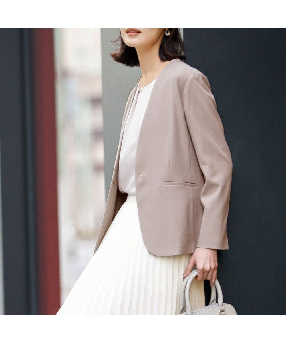 【エニィ スィス/any SiS】のスマートビューティストレッチカラーレス ジャケット インテリア・キッズ・メンズ・レディースファッション・服の通販 founy(ファニー) 　ファッション　Fashion　レディースファッション　Fashion for Women　アウター　Coat / Outerwear Collection　レディースジャケット・軽アウター　Jackets　ノーカラージャケット / シンプル上品コーデ　Collarless Jackets　インナー　Innerwear　吸水　Absorbent, Quick-Dry　サテン　Satin, Glossy Fabric　シンプル　Simple, Minimal　ジャケット　Jacket, Outerwear　ストレッチ　Stretch, Stretchy Fabric　スマート　Smart, Elegant　長袖　Long Sleeve, Full Sleeve　パターン　Pattern, Design Print　フィット　Fit, Slim Fit　フェミニン　Feminine, Girly　ボトム　Bottoms, Lower Wear　ロング　Long, Long-Length　ワイド　Wide, Wide Fit　A/W・秋冬　Autumn/Winter　S/S・春夏　SS, Spring/Summer, Warm Season　おすすめ　Recommended / Our Picks　夏　Summer　新作・新入荷　New Arrivals / New In　ビジネス 仕事 通勤　Business / Work / Commuting　グレージュ|ID: prp329100004881537 ipo3291000000036435892