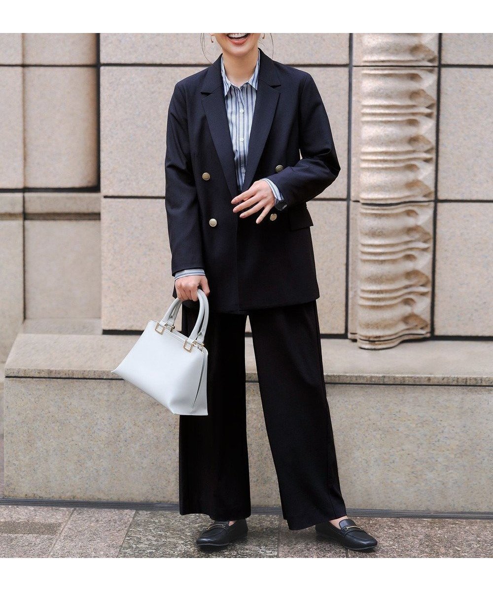 【エニー/ANY】のイージーケアライトストレッチワイドパンツ インテリア・キッズ・メンズ・レディースファッション・服の通販 founy(ファニー) 　ファッション　Fashion　レディースファッション　Fashion for Women　パンツ　Pants & Trousers　春　Spring　洗える　Machine Washable　カットソー　Cut and Sewn Top　ジャケット　Jacket, Outerwear　ストレッチ　Stretch, Stretchy Fabric　スラックス　Slacks, Dress Pants　セットアップ　Set-Up, Coordinated Outfit　トレンド　Trend, Trending Now　ドレープ　Drape, Draping Fabric　フラット　Flat, Flat Shoes　ワイド　Wide, Wide Fit　S/S・春夏　SS, Spring/Summer, Warm Season　夏　Summer　エレガント 上品　Elegant　セレモニー　Ceremony　ビジネス 仕事 通勤　Business / Work / Commuting　ネイビー|ID: prp329100004881676 ipo3291000000036436980