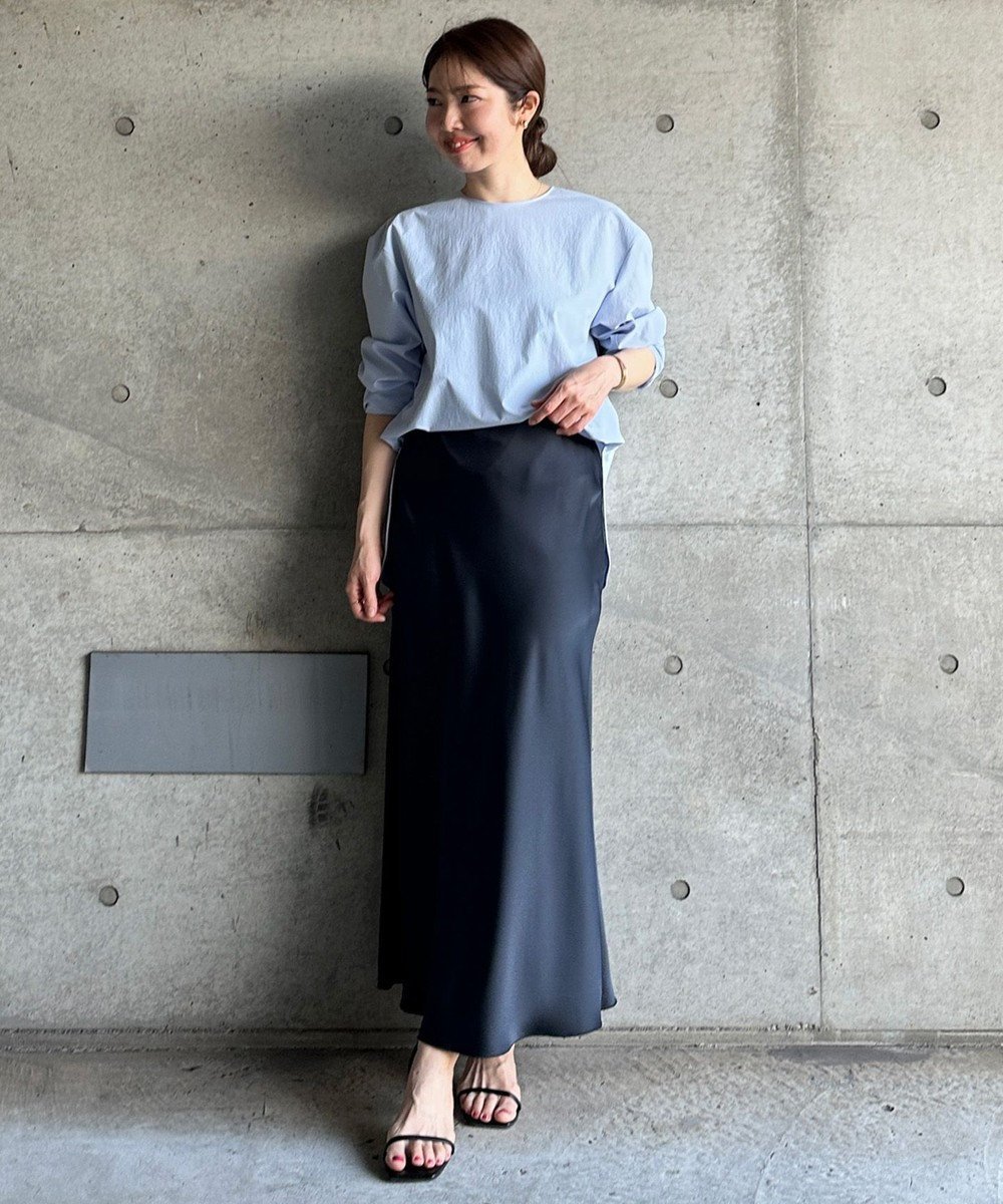 【アンフィーロ 自由区/UNFILO】の【新色・新サイズ登場!】サテン ナロースカート インテリア・キッズ・メンズ・レディースファッション・服の通販 founy(ファニー) 　ファッション　Fashion　レディースファッション　Fashion for Women　スカート　Skirts　サテン　Satin, Glossy Fabric　シルク　Silk, 100% Silk　スウェット / スエット　Sweatshirt, Sweatwear　ストレッチ　Stretch, Stretchy Fabric　ドレープ　Drape, Draping Fabric　リラックス　Relax, Relaxed Fit　A/W・秋冬　Autumn/Winter　[NEW]ネイビー|ID: prp329100004881837 ipo3291000000036438343