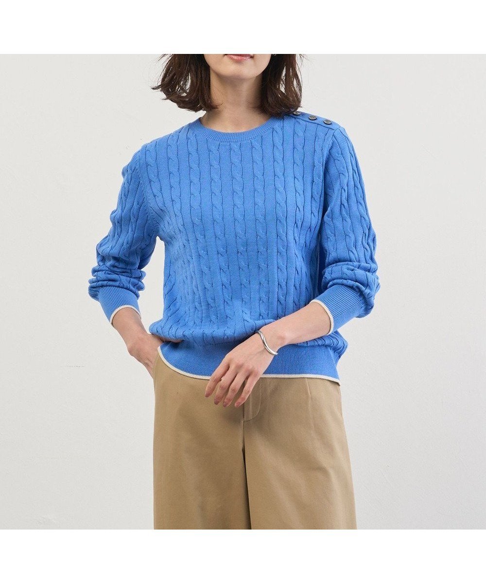 【ジェイ プレス/J.PRESS】のCABLE ニット インテリア・キッズ・メンズ・レディースファッション・服の通販 founy(ファニー) ファッション Fashion レディースファッション Fashion for Women トップス・カットソー Cut & Sew Tops ニット Knit Tops & Sweaters オレンジ Orange 春 Spring クラシック Classic, Timeless Style シルケット Silket, Silky Cotton スマート Smart, Elegant セーター Sweater, Knitwear S/S・春夏 SS, Spring/Summer, Warm Season 夏 Summer エレガント 上品 Elegant ブルー系|ID: prp329100004881852 ipo3291000000036438520