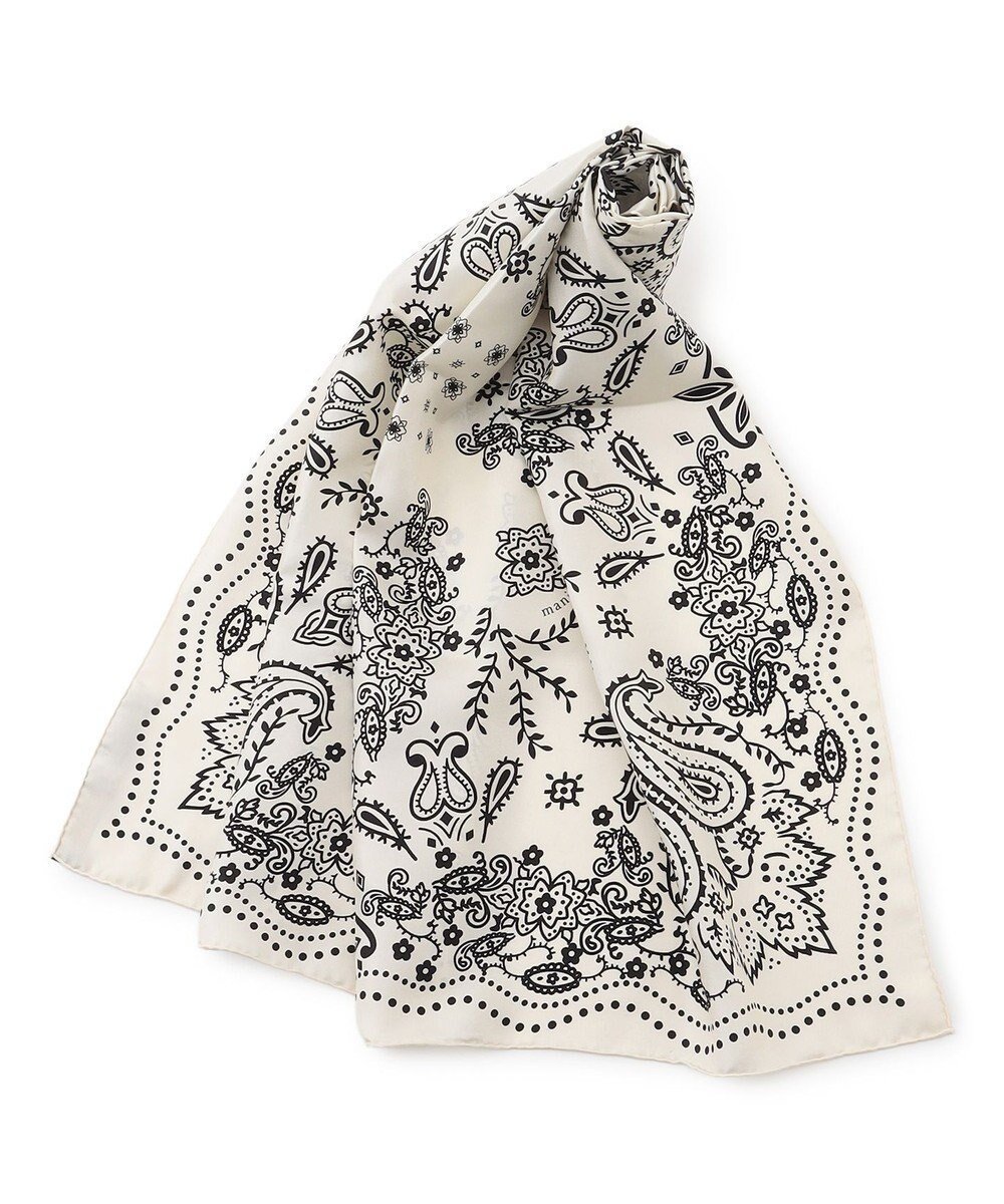 【23区/NIJYUSANKU】のmanipuri カレイドバンダナ シルク スカーフ インテリア・キッズ・メンズ・レディースファッション・服の通販 founy(ファニー) 　ファッション　Fashion　レディースファッション　Fashion for Women　クラシック　Classic, Timeless Style　シルク　Silk, 100% Silk　シンプル　Simple, Minimal　スカーフ　Scarf, Neckwear　ストール　Stole, Wrap　定番　Standard, Basic Item　ハンド　Hand, Handmade　バンダナ　Bandana, Head Scarf　プリント　Print, Printed Pattern　ペイズリー　Paisley, Ethnic Pattern　モチーフ　Motif, Design Theme　S/S・春夏　SS, Spring/Summer, Warm Season　おすすめ　Recommended / Our Picks　夏　Summer　エレガント 上品　Elegant　2026年　2026　アイボリー系|ID: prp329100004881899 ipo3291000000036438912