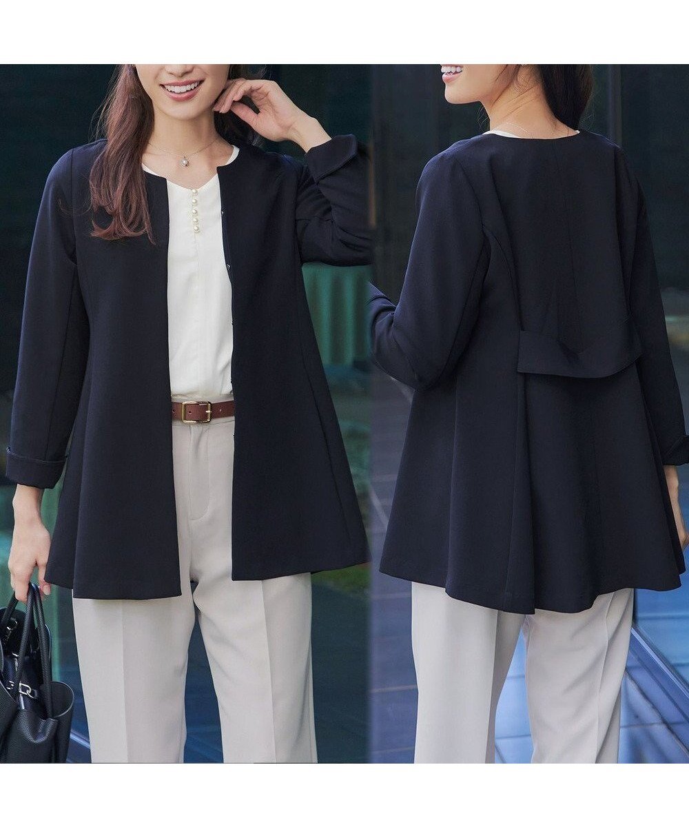 【ティアクラッセ/Tiaclasse】のバックフレアロングジャケット インテリア・キッズ・メンズ・レディースファッション・服の通販 founy(ファニー) ファッション Fashion レディースファッション Fashion for Women アウター Coat / Outerwear Collection レディースジャケット・軽アウター Jackets ノーカラージャケット / シンプル上品コーデ Collarless Jackets アクセサリー Fashion Accessories ウォッシャブル Machine Washable 春 Spring 洗える Machine Washable 秋 Autumn シューズ Shoes, Footwear ジャケット Jacket, Outerwear ストレッチ Stretch, Stretchy Fabric スーツ Suit, Formalwear 長袖 Long Sleeve, Full Sleeve フレア Flare, Flared フロント Front, Front Design ポケット Pocket, Pocket Detail ロング Long, Long-Length 冬 Winter / This Winter S/S・春夏 SS, Spring/Summer, Warm Season 再入荷 Restock / Back in Stock おすすめ Recommended / Our Picks 夏 Summer エレガント 上品 Elegant セレモニー Ceremony 新作・新入荷 New Arrivals / New In ビジネス 仕事 通勤 Business / Work / Commuting ネイビー|ID: prp329100004881914 ipo3291000000036439049
