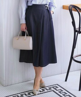 【エニィ スィス/any SiS】のシャンブレーベルテッド スカート 人気、トレンドファッション・服の通販 founy(ファニー) ファッション Fashion レディースファッション Fashion for Women スカート Skirts シャンブレー Chambray, Denim-Like Fabric ストレッチ Stretch, Stretchy Fabric ポケット Pocket, Pocket Detail ラップ Wrap, Wrap Design 夏 Summer 新作・新入荷 New Arrivals / New In 春 Spring S/S・春夏 SS, Spring/Summer, Warm Season |ID:prp329100004882011