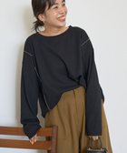 【アメリカンホリック/AMERICAN HOLIC】の【WEB限定】ワッフル配色メロープルオーバー Black|ID: prp329100004882095 ipo3291000000036440531