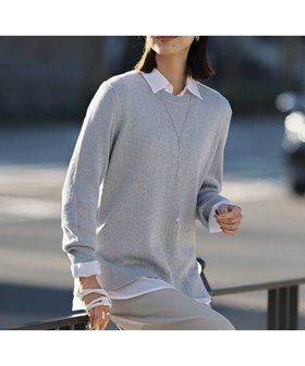 【アイシービー/iCB】のグロッシーペーパーブレンド クルーネックプルオーバー 人気、トレンドファッション・服の通販 founy(ファニー) ファッション Fashion レディースファッション Fashion for Women トップス・カットソー Cut & Sew Tops ニット Knit Tops & Sweaters カジュアルプルオーバー・ニットトップス Pullovers & Knit Tops / Casual Pullovers 春 Spring シンプル Simple, Minimal スリット Slit, Slit Detail セーター Sweater, Knitwear S/S・春夏 SS, Spring/Summer, Warm Season 夏 Summer エレガント 上品 Elegant 2026年 2026 |ID:prp329100004884844