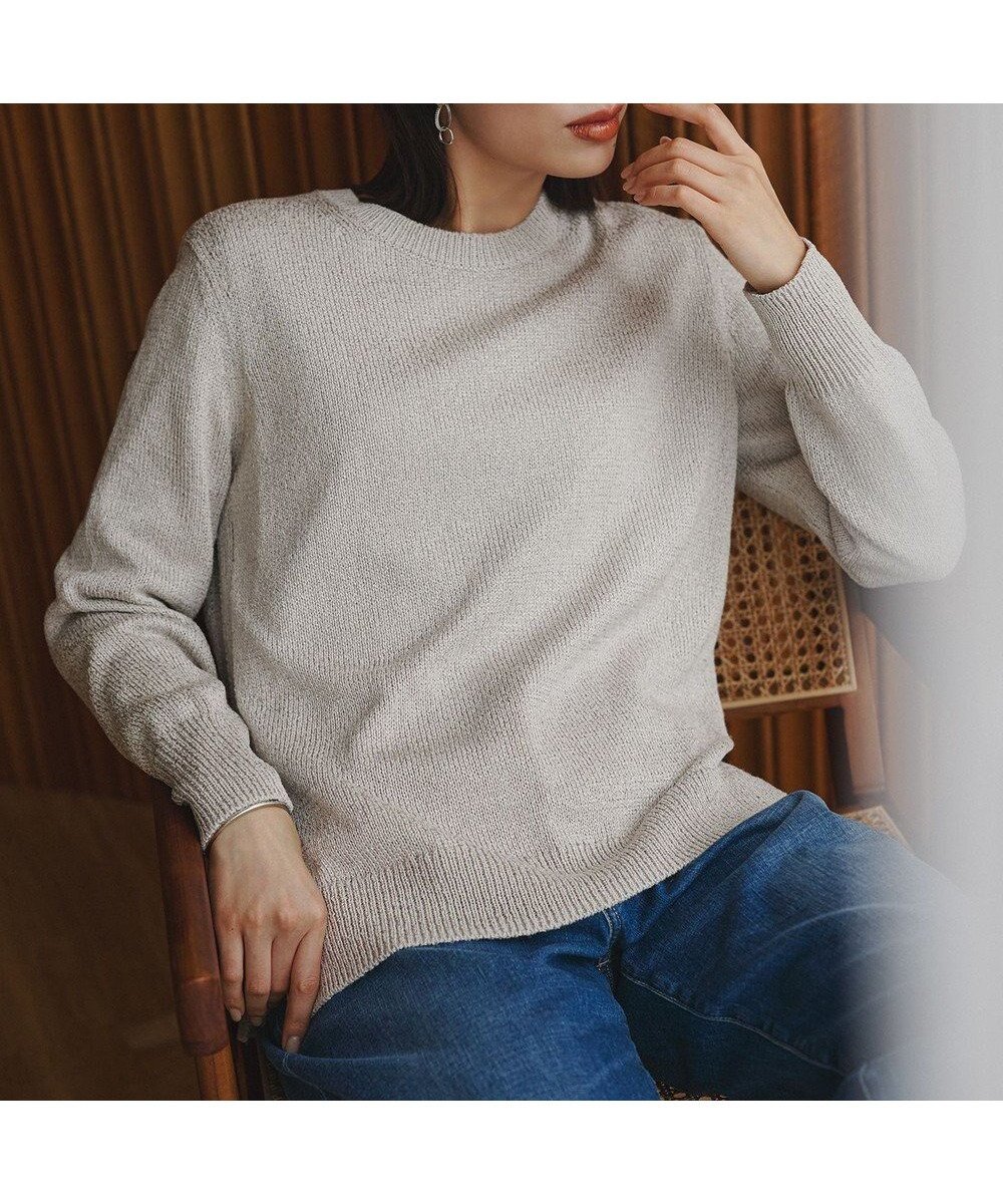 【アイシービー/iCB】のグロッシーペーパーブレンド クルーネックプルオーバー インテリア・キッズ・メンズ・レディースファッション・服の通販 founy(ファニー) 　ファッション　Fashion　レディースファッション　Fashion for Women　トップス・カットソー　Cut & Sew Tops　ニット　Knit Tops & Sweaters　カジュアルプルオーバー・ニットトップス　Pullovers & Knit Tops / Casual Pullovers　春　Spring　シンプル　Simple, Minimal　スリット　Slit, Slit Detail　セーター　Sweater, Knitwear　S/S・春夏　SS, Spring/Summer, Warm Season　夏　Summer　エレガント 上品　Elegant　2026年　2026　トープ|ID: prp329100004884844 ipo3291000000036464321