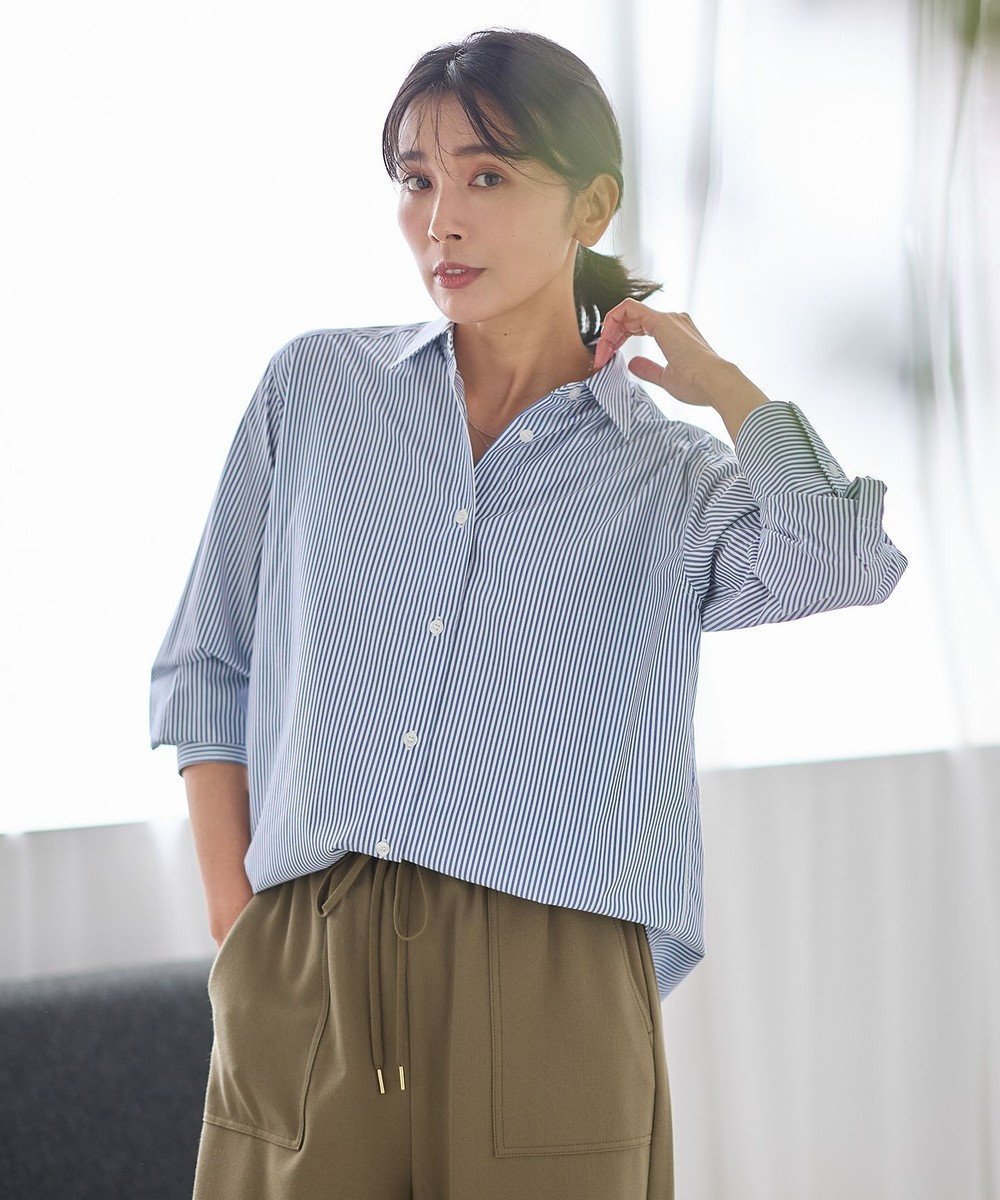 【エニー/ANY】のレギュラーカラーシャツ インテリア・キッズ・メンズ・レディースファッション・服の通販 founy(ファニー) 　ファッション　Fashion　レディースファッション　Fashion for Women　トップス・カットソー　Cut & Sew Tops　シャツ・ブラウス・オフィスカジュアル　Elegant Blouses & Button-Ups　おすすめ　Recommended / Our Picks　インナー　Innerwear　シンプル　Simple, Minimal　ストライプ　Stripe, Striped Pattern　セットアップ　Set-Up, Coordinated Outfit　ベーシック　Basic, Essential　人気　Popular, Best Seller　定番　Standard, Basic Item　抗菌　Antibacterial, Bacteria-Resistant　A/W・秋冬　Autumn/Winter　ビジネス 仕事 通勤　Business / Work / Commuting　ブルーロンスト|ID: prp329100004884848 ipo3291000000036464344