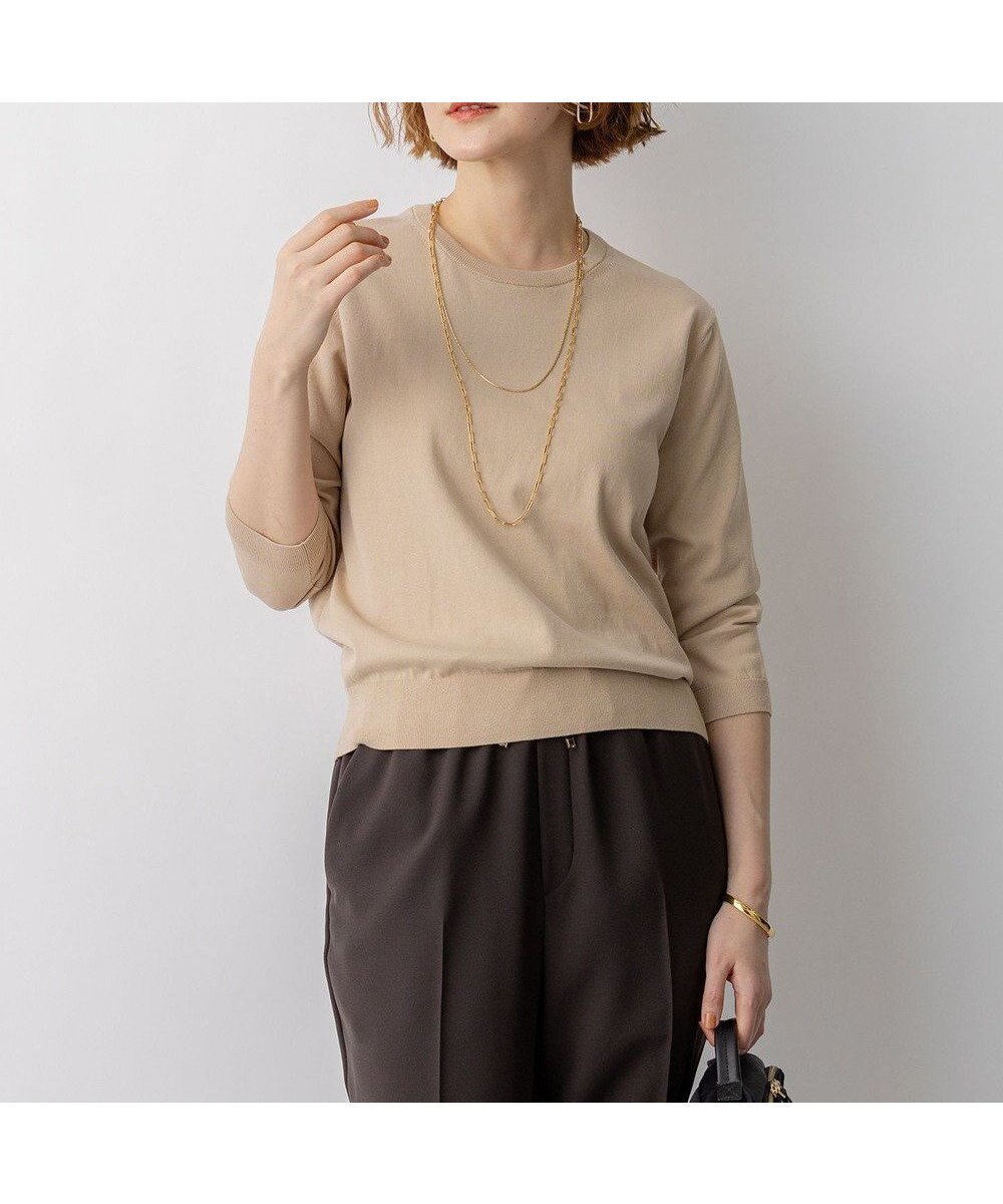 【23区/NIJYUSANKU】のプレミアムビオコットン クルーネック ニット 人気、トレンドファッション・服の通販 founy(ファニー) 　ファッション　Fashion　レディースファッション　Fashion for Women　トップス・カットソー　Cut & Sew Tops　ニット　Knit Tops & Sweaters　アンサンブル　Ensemble Set　イタリア　Italy　エレガント 上品　Elegant　オーガニック　Organic Cotton　春　Spring　カーディガン　Cardigan, Knitwear　シンプル　Simple, Minimal　セーター　Sweater, Knitwear　ダウン　Down, Puffer　バランス　Balance, Style Balance　ボーダー　Border, Stripe　ポケット　Pocket, Pocket Detail　ロング　Long, Long-Length　S/S・春夏　SS, Spring/Summer, Warm Season　夏　Summer　2026年　2026　 other-1|ID: prp329100004884866 ipo3291000000036464477