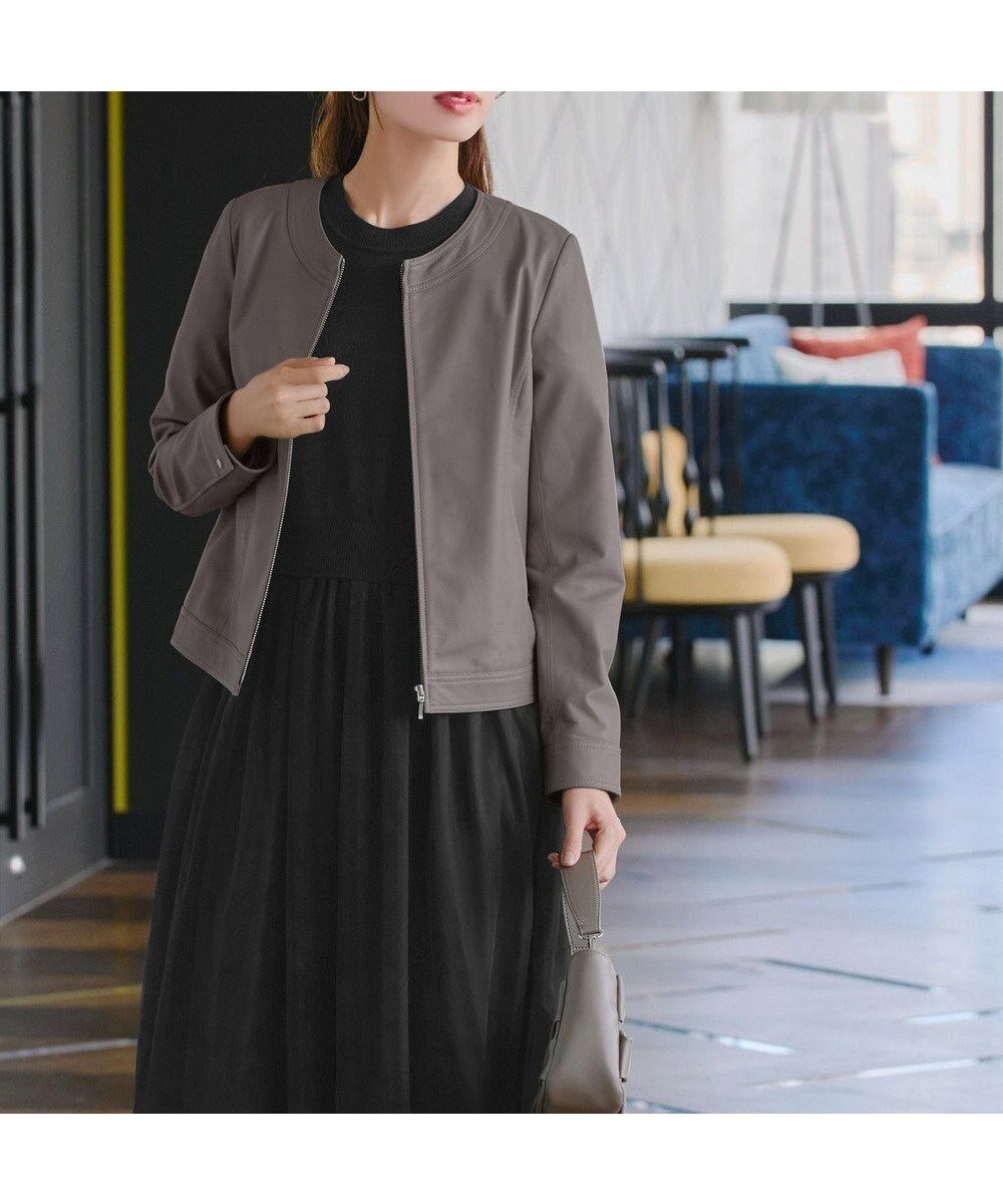 【ティアクラッセ/Tiaclasse】の【本革】ノーカラーシープレザージャケット 人気、トレンドファッション・服の通販 founy(ファニー) 　ファッション　Fashion　レディースファッション　Fashion for Women　アウター　Coat / Outerwear Collection　レディースジャケット・軽アウター　Jackets　ノーカラージャケット / シンプル上品コーデ　Collarless Jackets　アクセサリー　Fashion Accessories　春　Spring　秋　Autumn　コンパクト　Compact, Small Size　シューズ　Shoes, Footwear　シンプル　Simple, Minimal　ジャケット　Jacket, Outerwear　長袖　Long Sleeve, Full Sleeve　フェミニン　Feminine, Girly　ポケット　Pocket, Pocket Detail　ラウンド　Round, Round Neck　リアル　Real, Realistic　冬　Winter / This Winter　A/W・秋冬　Autumn/Winter　再入荷　Restock / Back in Stock　エレガント 上品　Elegant　新作・新入荷　New Arrivals / New In　 other-1|ID: prp329100004884893 ipo3291000000036464784